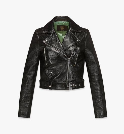 MCMotor Cropped Biker Jacket in Lamb Leather