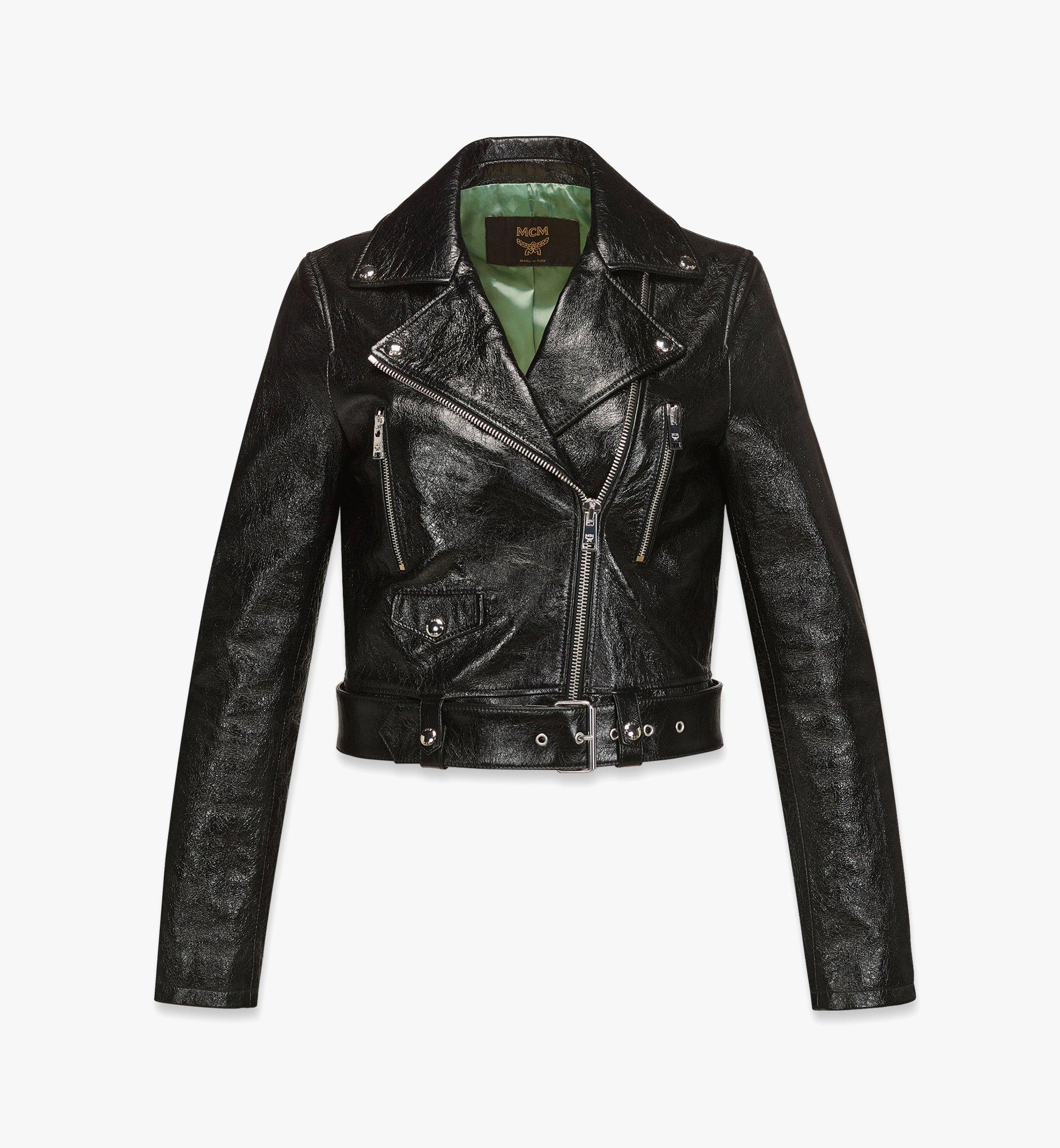 M MCMotor クロップド バイカージャケット - ラムスキン Black | MCM ®JP