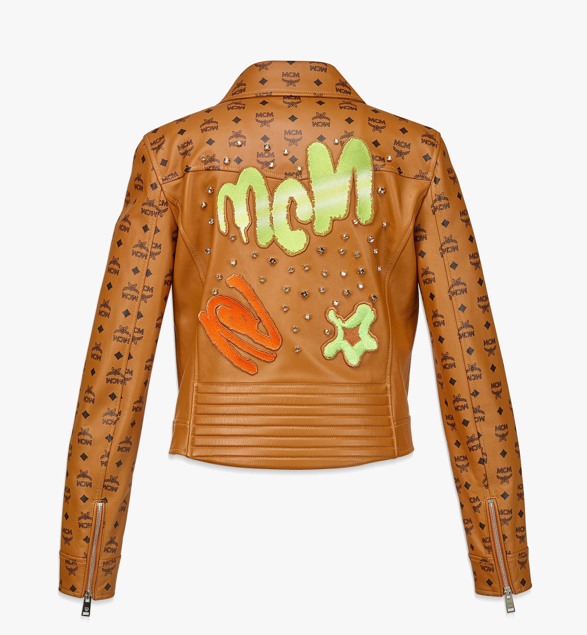 MCM Women’s Upcycling Project Monogram Leather Jacket Cognac MFJBAUP01CO040 Alternate View 1
