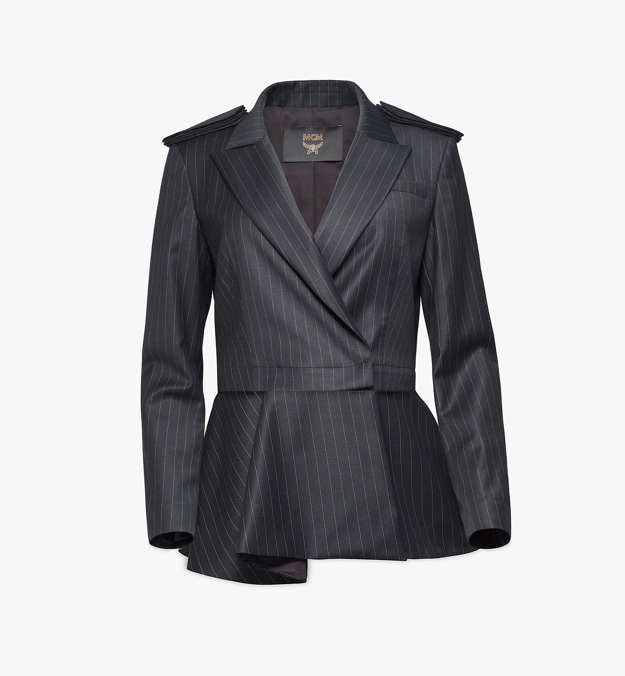 38 It Blazer En Laine A Epaulettes Pour Femme Black Beauty Mcm Fr