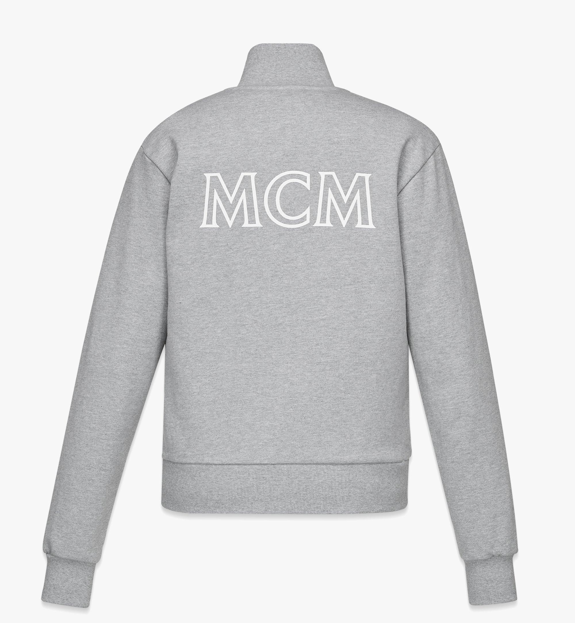 Medium Women s MCM Essentials Logo Track Jacket in Organic Cotton Grey MCM US