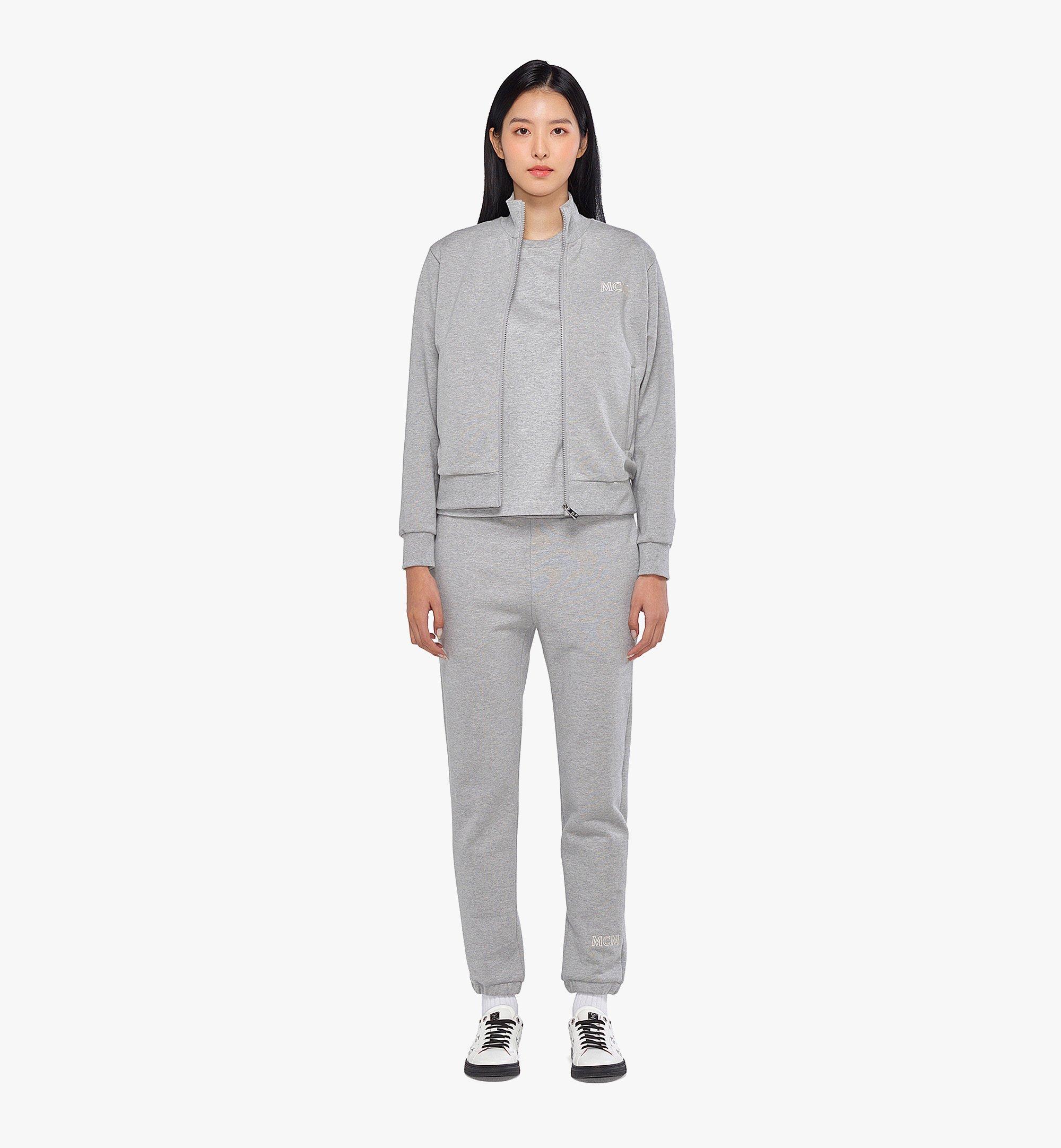 Medium Women s MCM Essentials Logo Track Jacket in Organic Cotton Grey MCM US