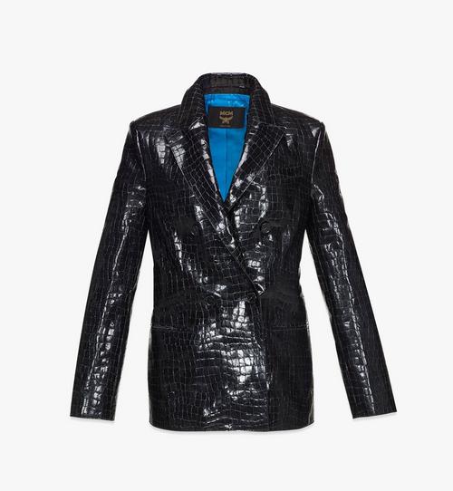 Blazer in Croco-Embossed Patent Leather