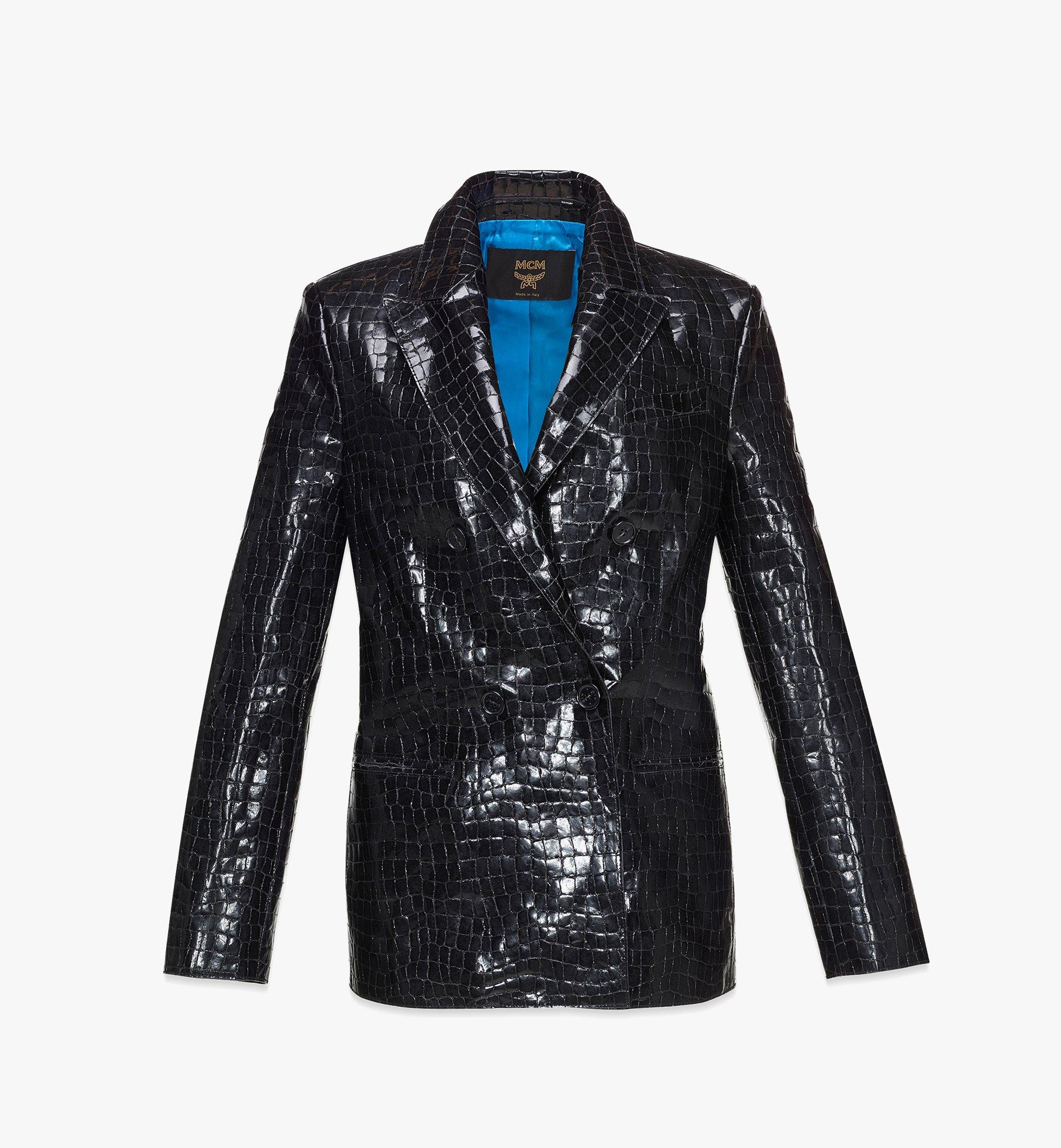 Women’s Blazer in Croco-Embossed Patent Leather