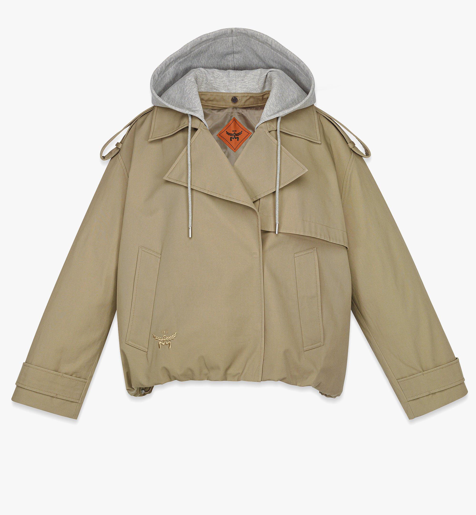 X-Large Oversized Cropped Trench Coat w/ Detachable Hood