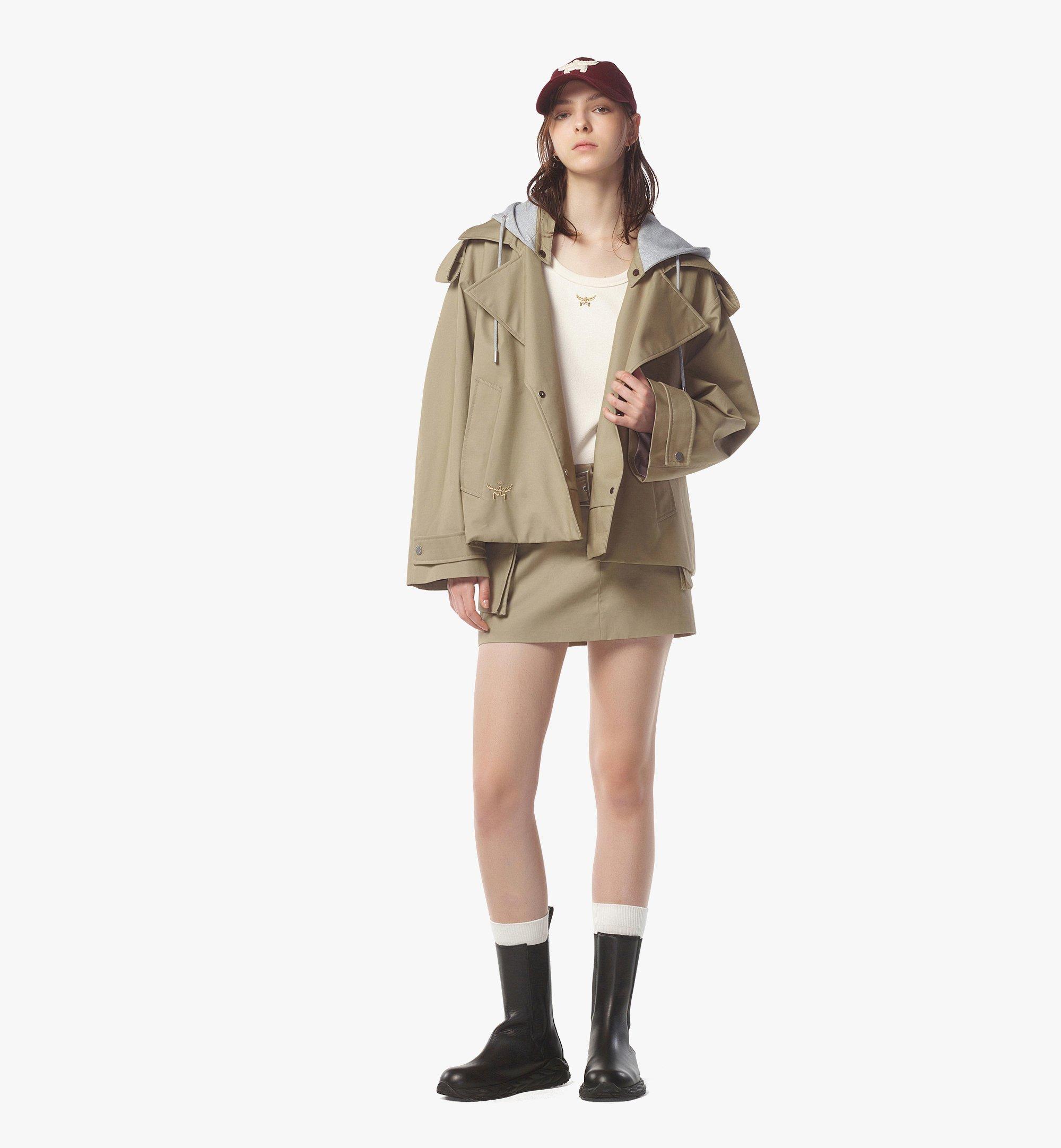 X-Large Oversized Cropped Trench Coat w/ Detachable Hood