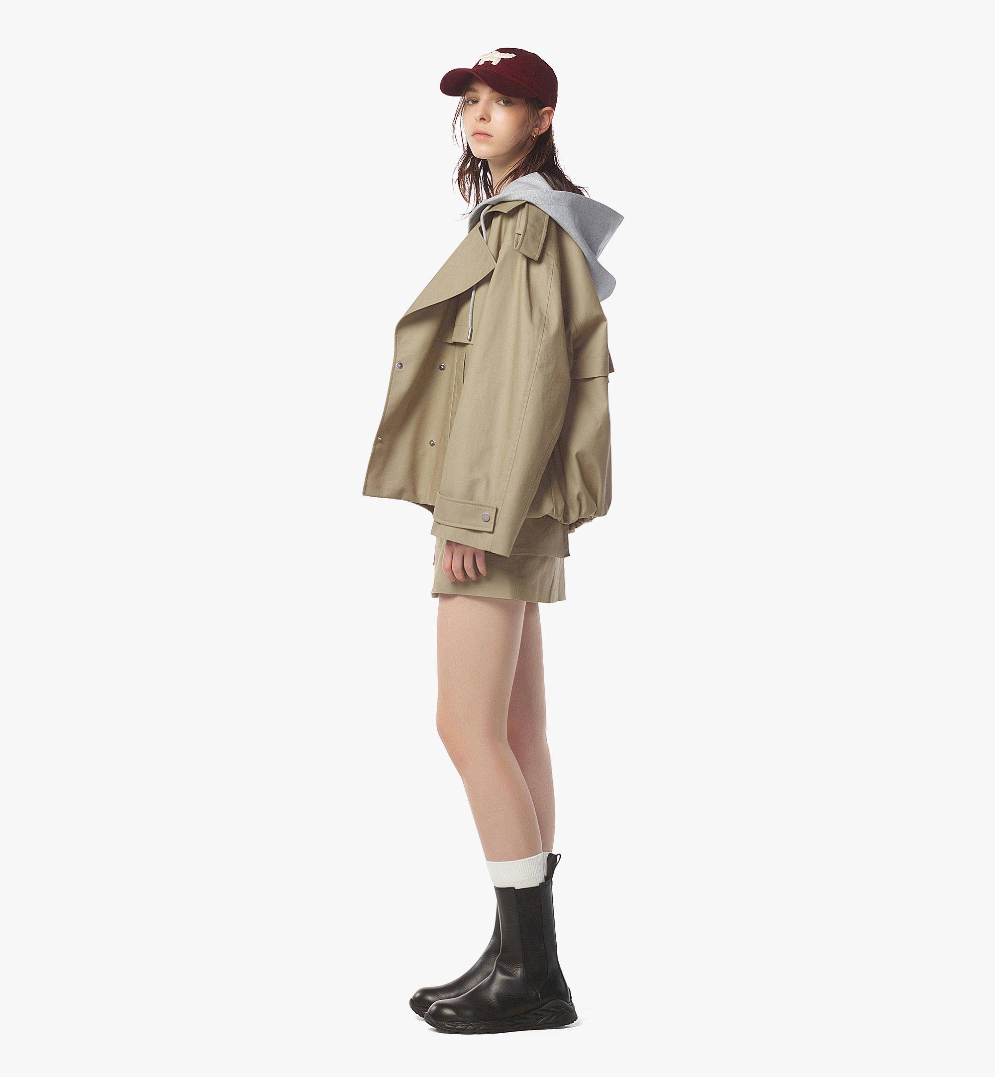 MCM Trench court oversize à capuche amovible Beige MFJEAMM05IG0XS Plus de photos 2