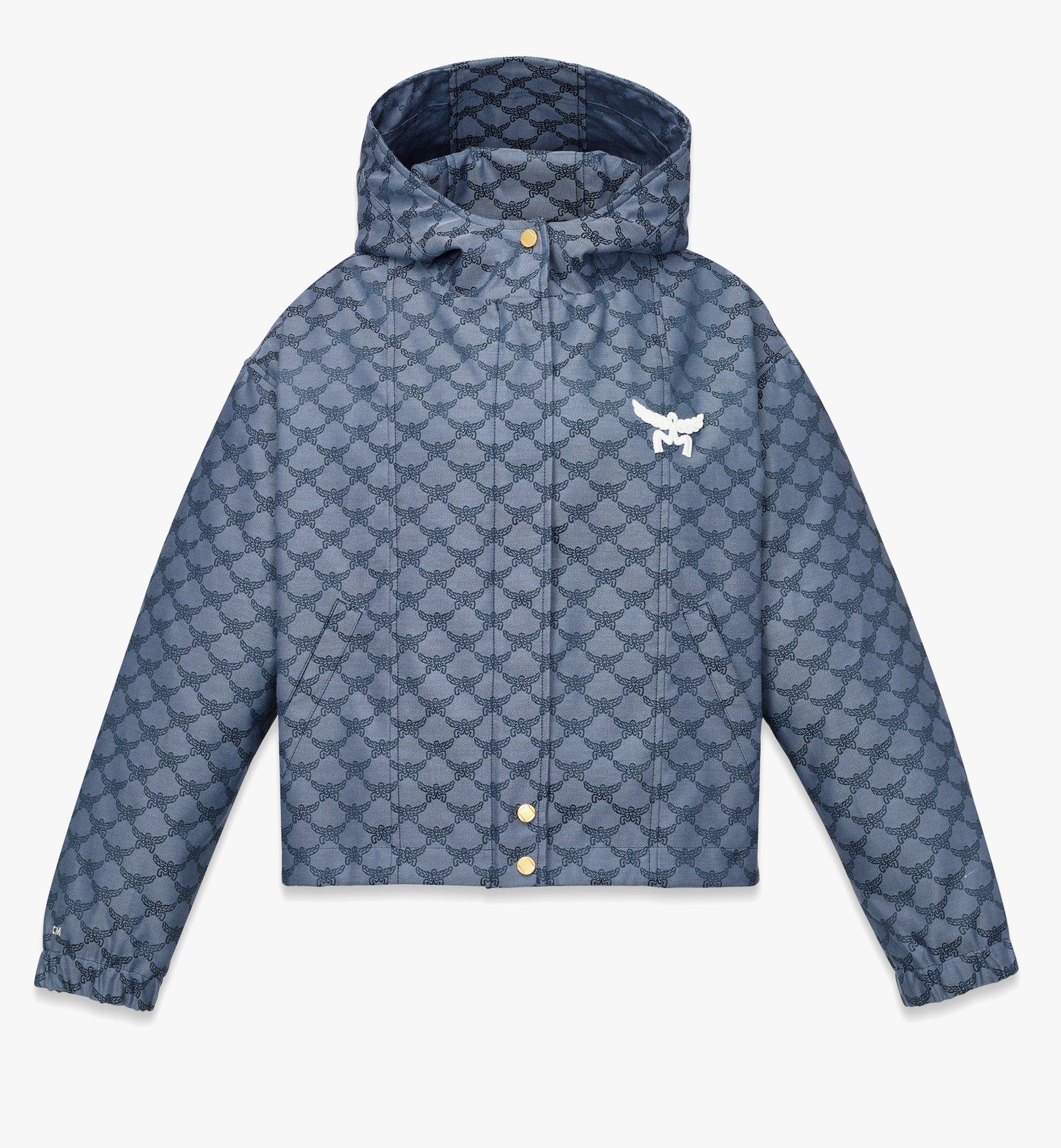 Large Hooded Windbreaker in Lauretos Denim Jacquard Blue MCM US