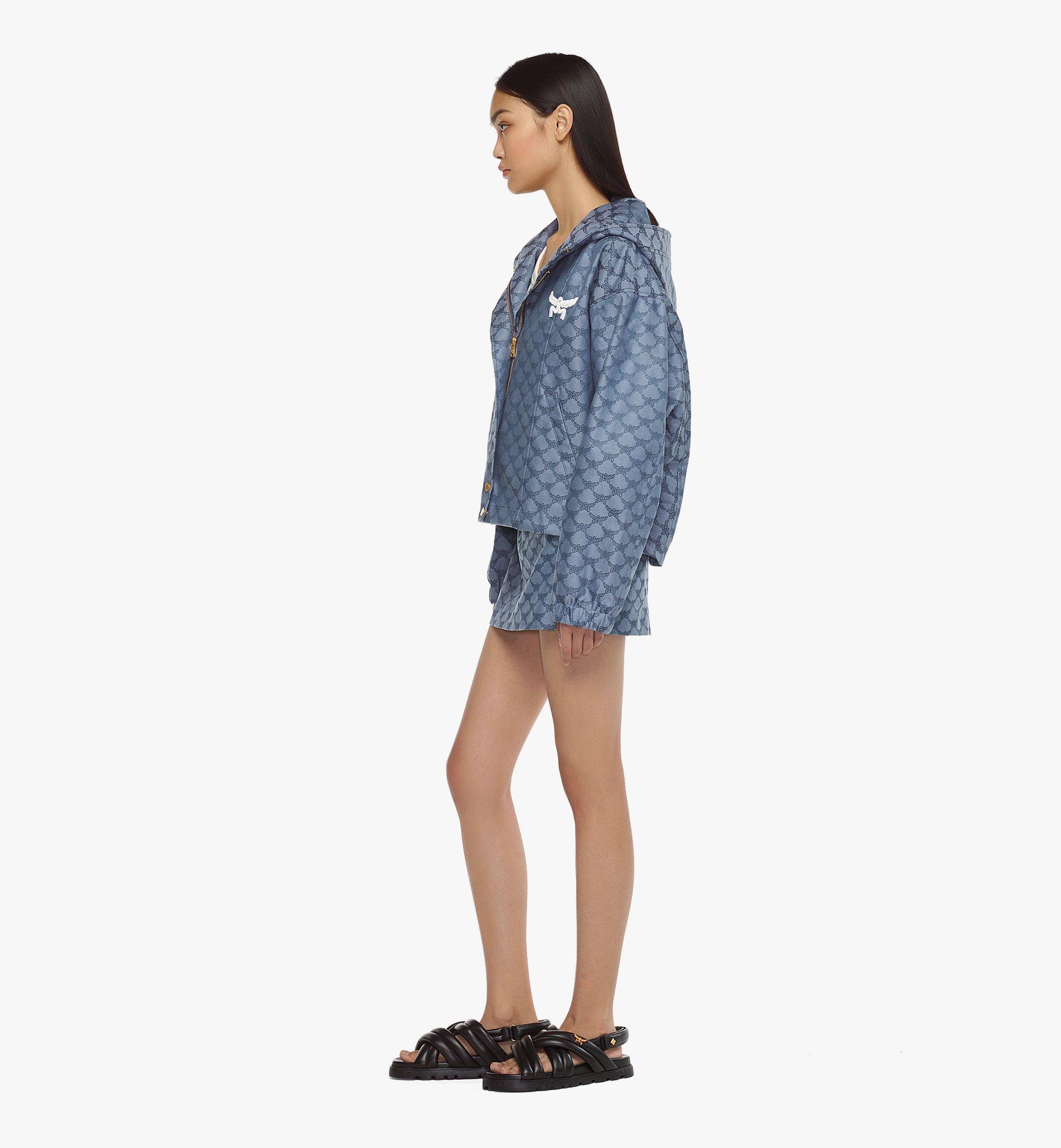 X-Small Hooded Windbreaker in Lauretos Denim Jacquard Blue