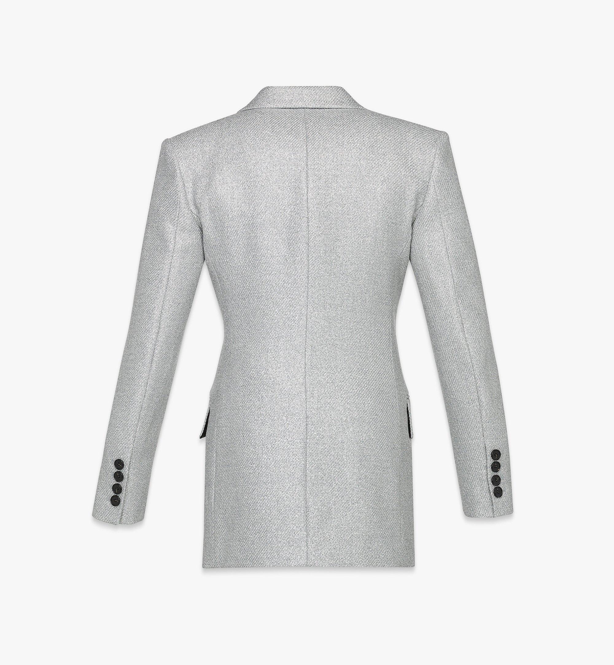 MCM Metallic Lurex Tweed Jacket Silver MFJESMM07TV044 Alternate View 1