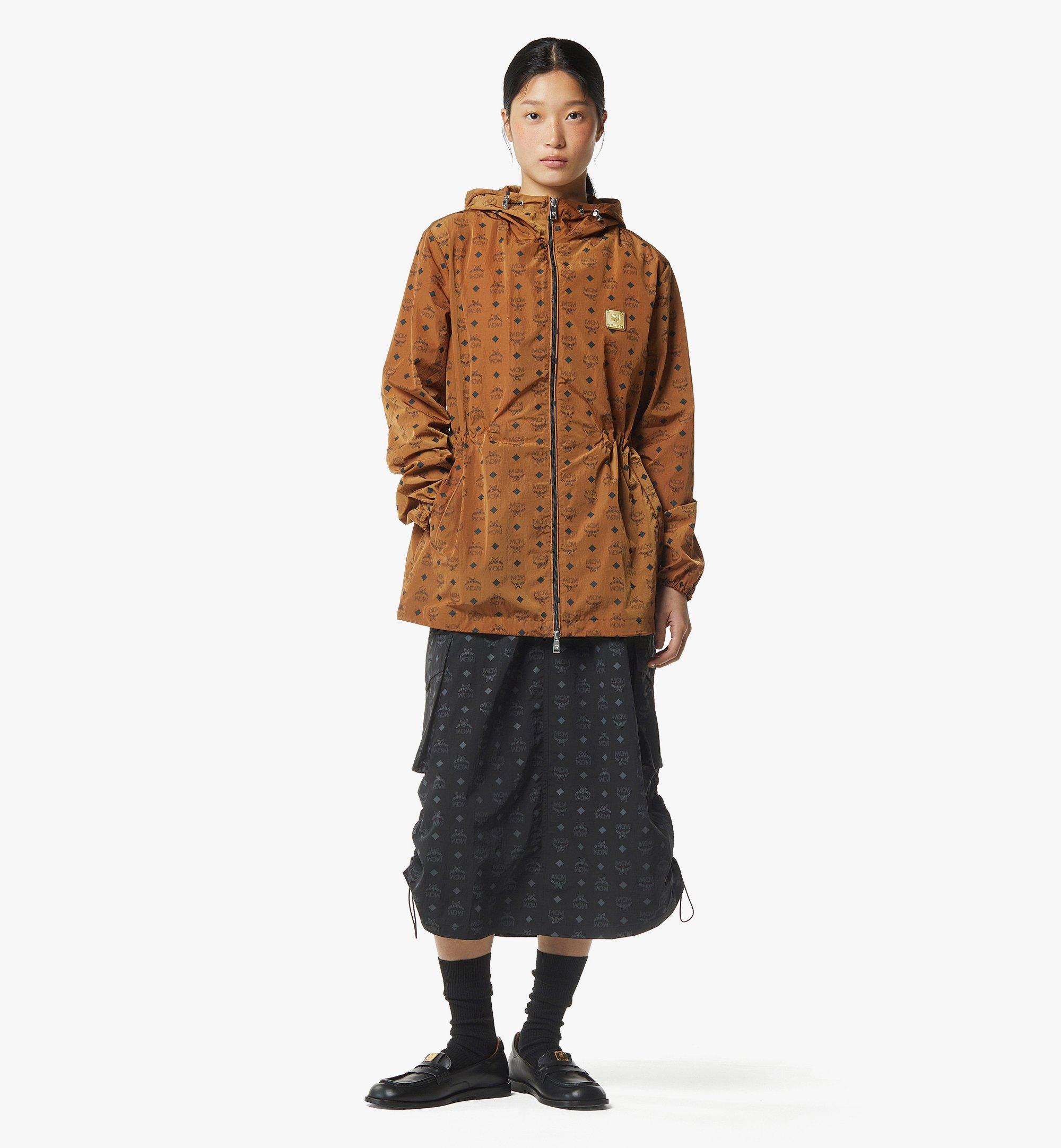 Small Monogram Print Hooded Windbreaker in ECONYL® Cognac | MCM ®US