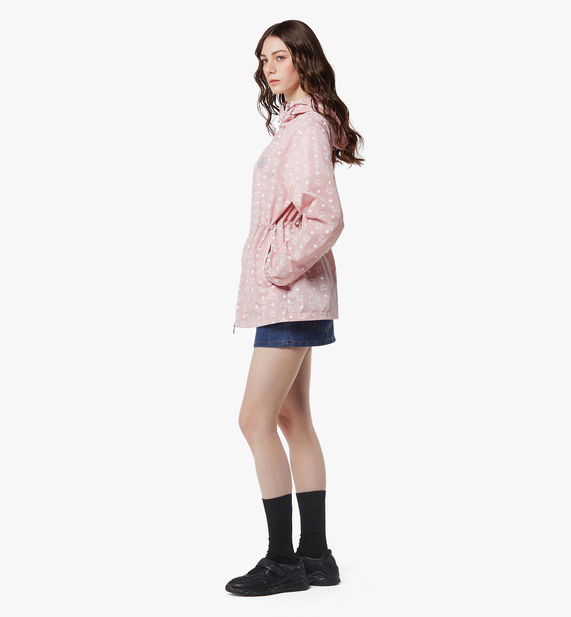 Large Monogram Print Hooded Windbreaker in ECONYL® Pink | MCM ®US