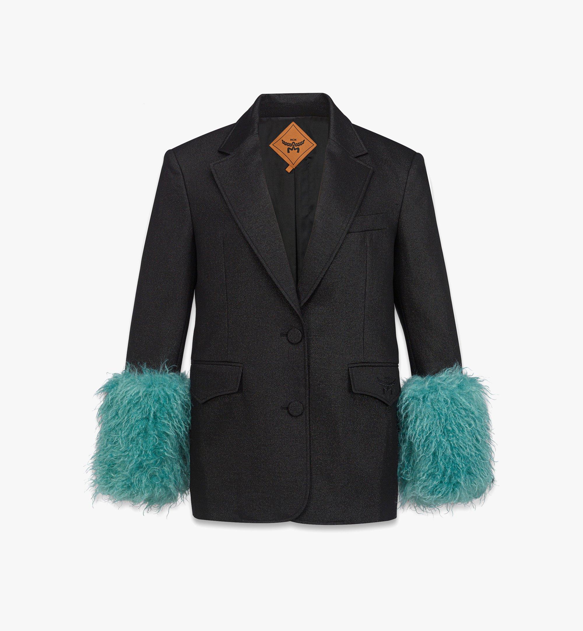 Lurex Wool Jacket With Faux Fur Sleeves