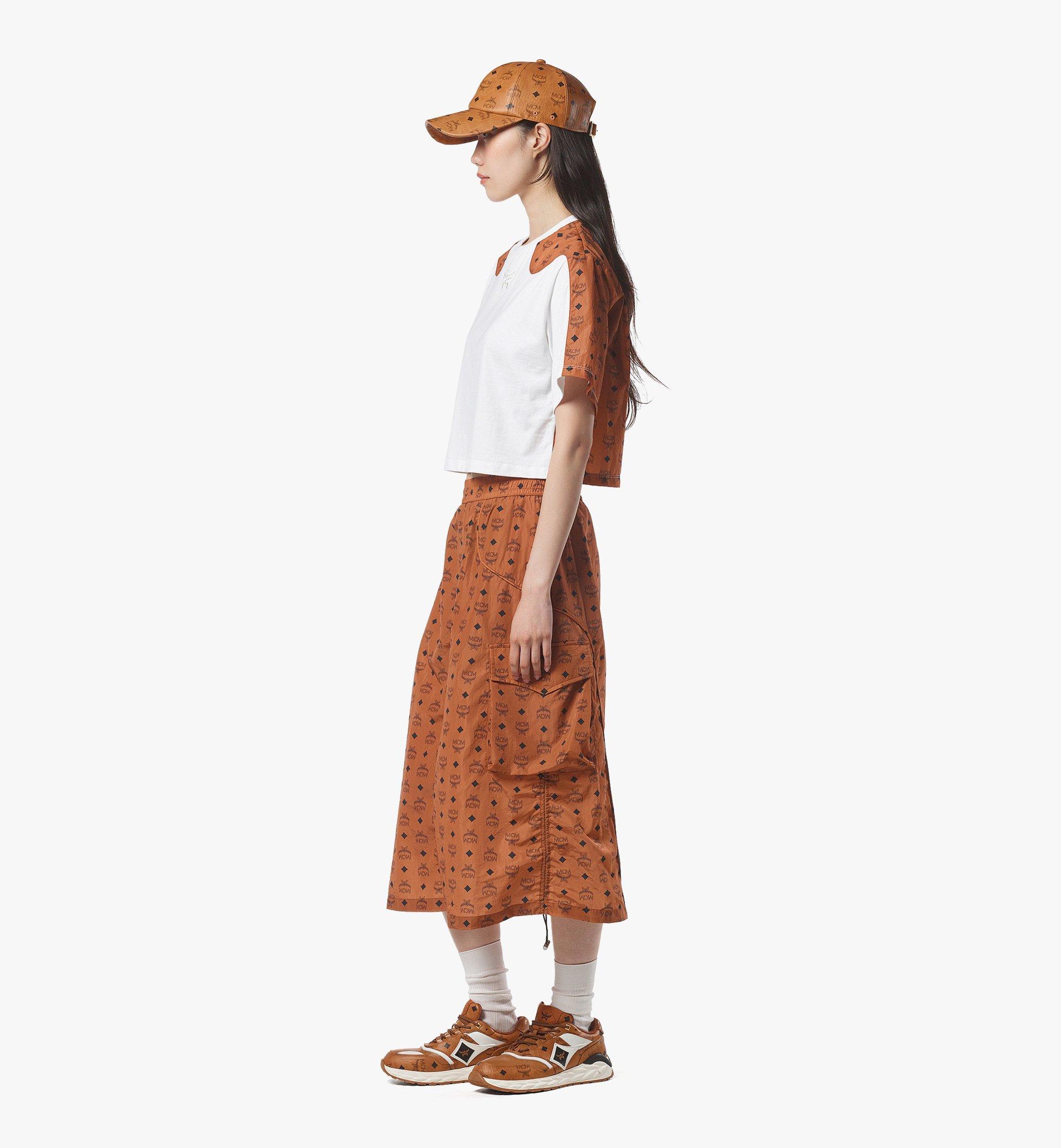 MCM Monogram Print Skirt in ECONYL® Cognac MFKFAMM01CO00M Alternate View 2
