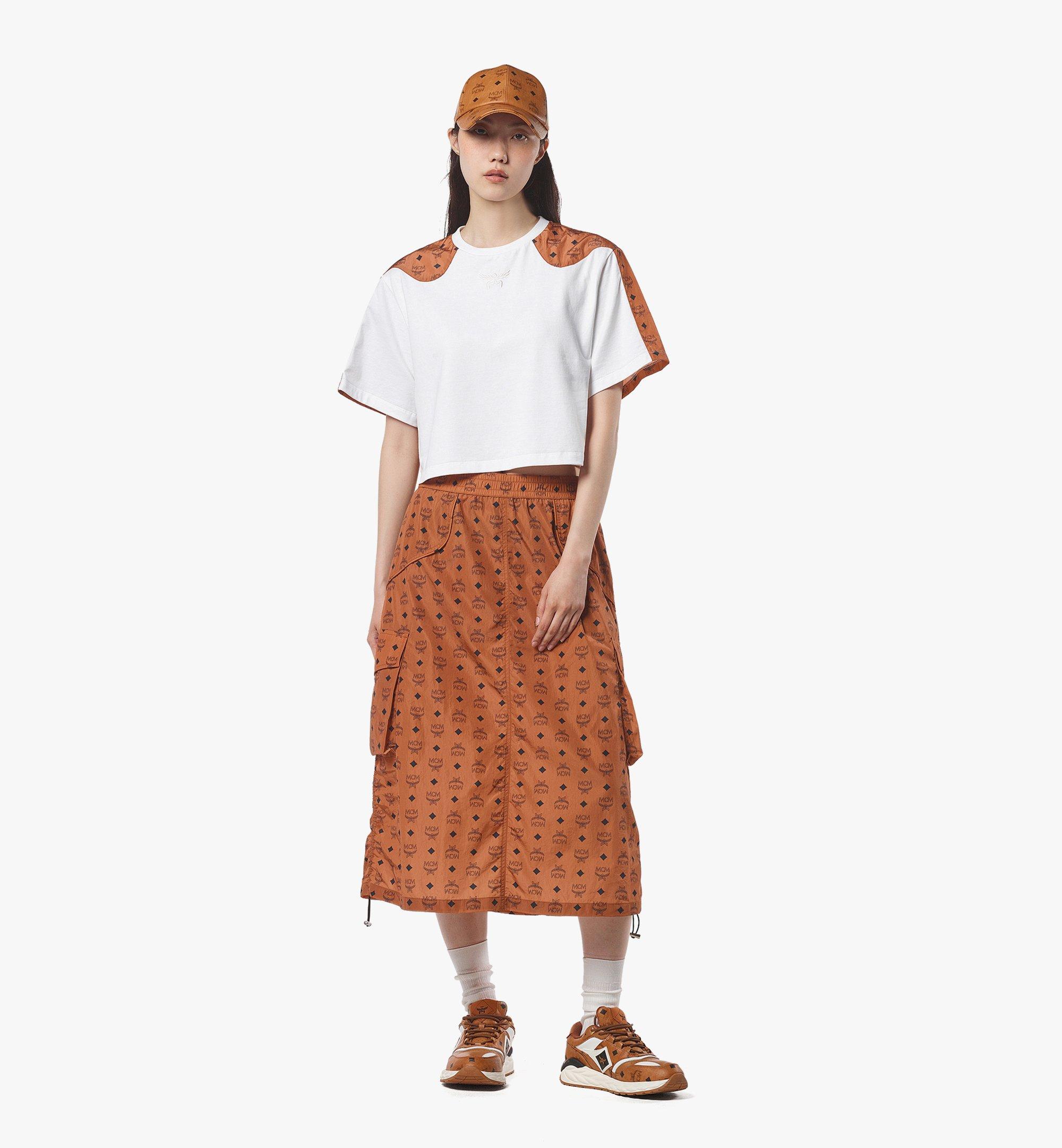 MCM Monogram Print Skirt in ECONYL® Cognac MFKFAMM01CO00S Alternate View 2
