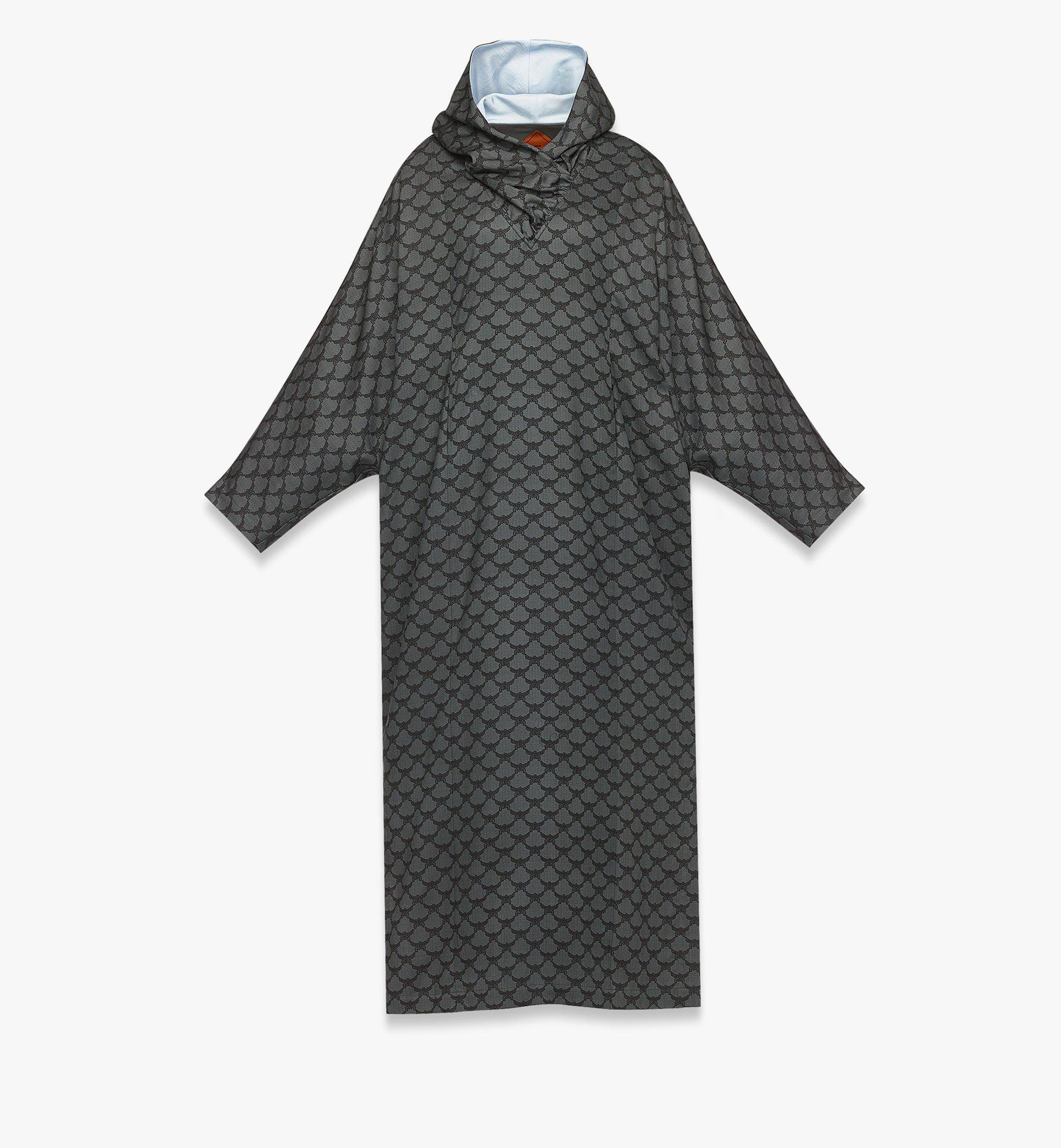 MCM Lauretos Print Hooded Kaftan Dress in TENCEL™ Black MFOESMM05BK00L ほかの角度から見る 1