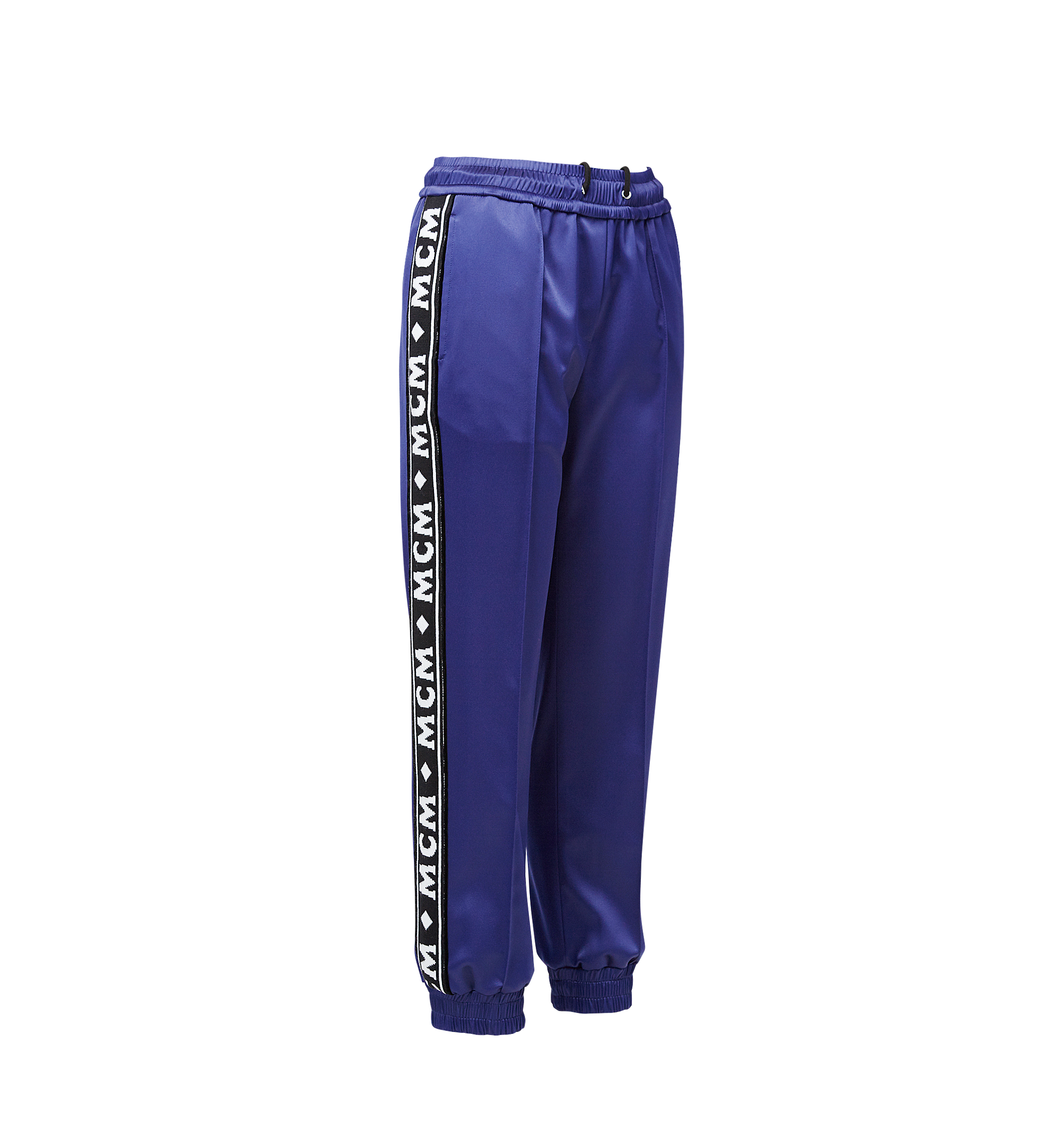 navy satin joggers