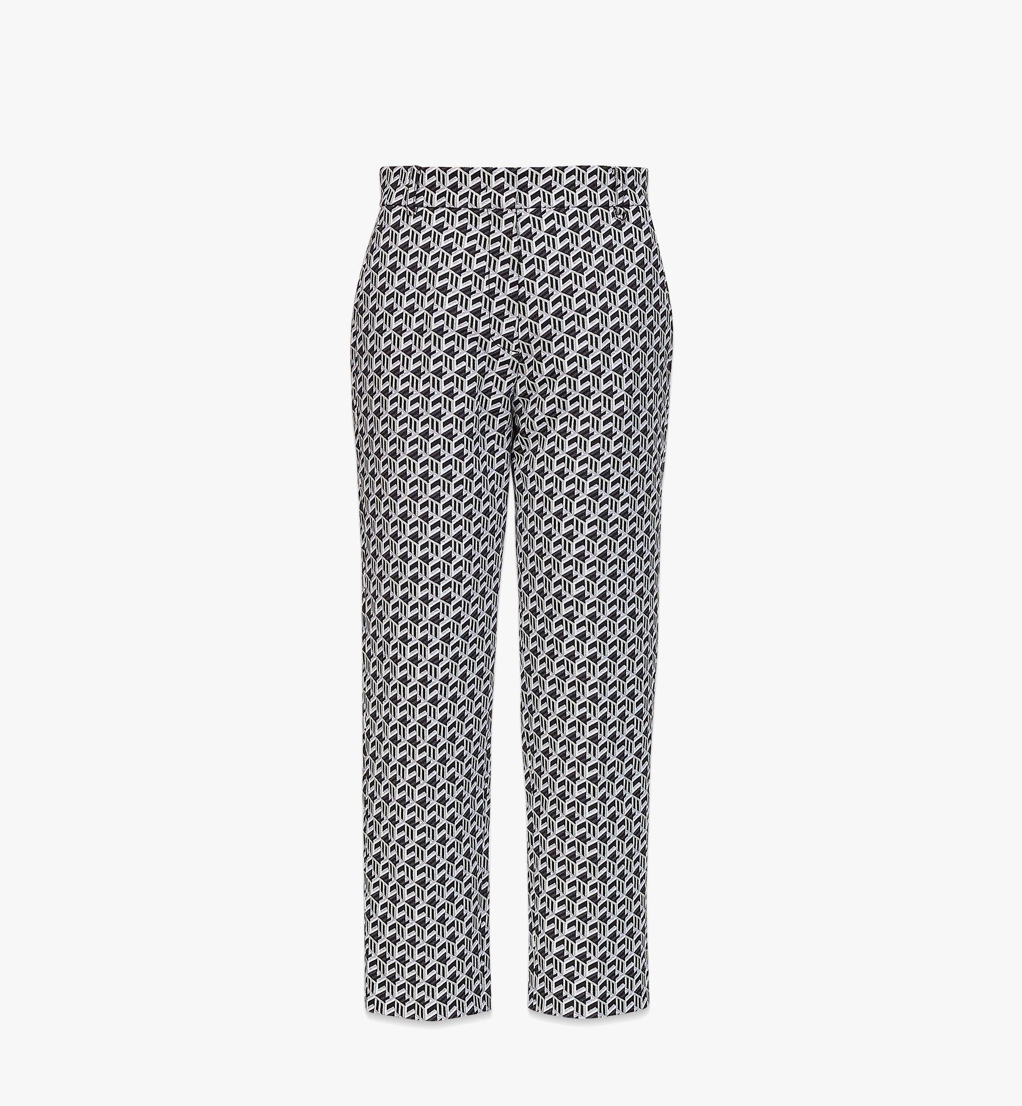 【返品交換不可】 Jacquard Monogram Cubic Women's Medium Wool Black Pants ワンピース