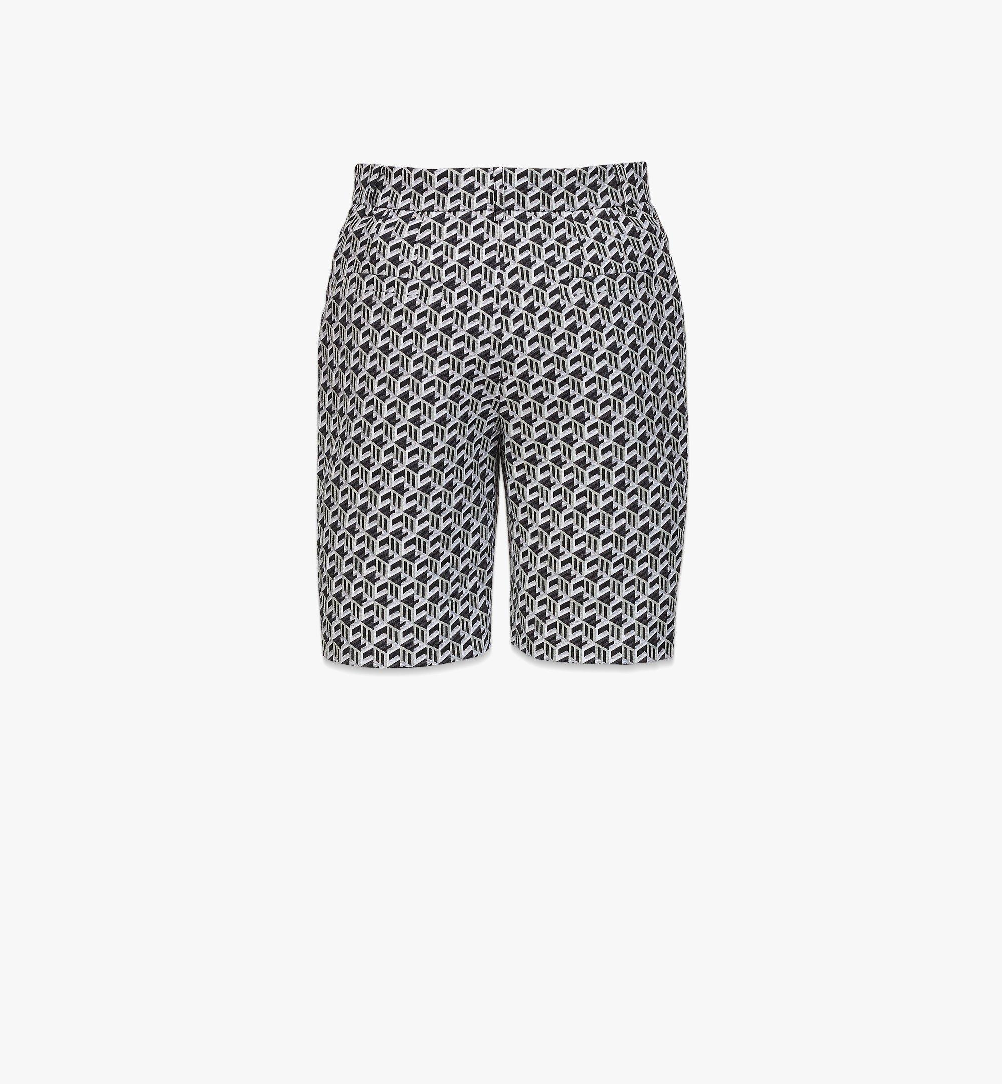 MCM Women’s Cubic Monogram Jacquard Wool Shorts Black MFPCSCK08BK0XL 更多视角 1