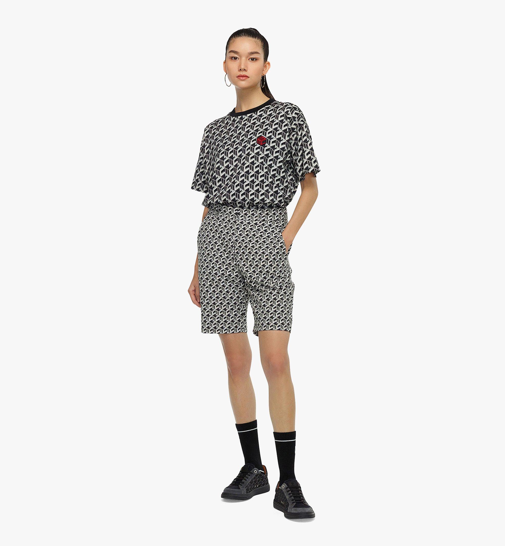 MCM Women’s Cubic Monogram Jacquard Wool Shorts Black MFPCSCK08BK0XL 更多视角 2