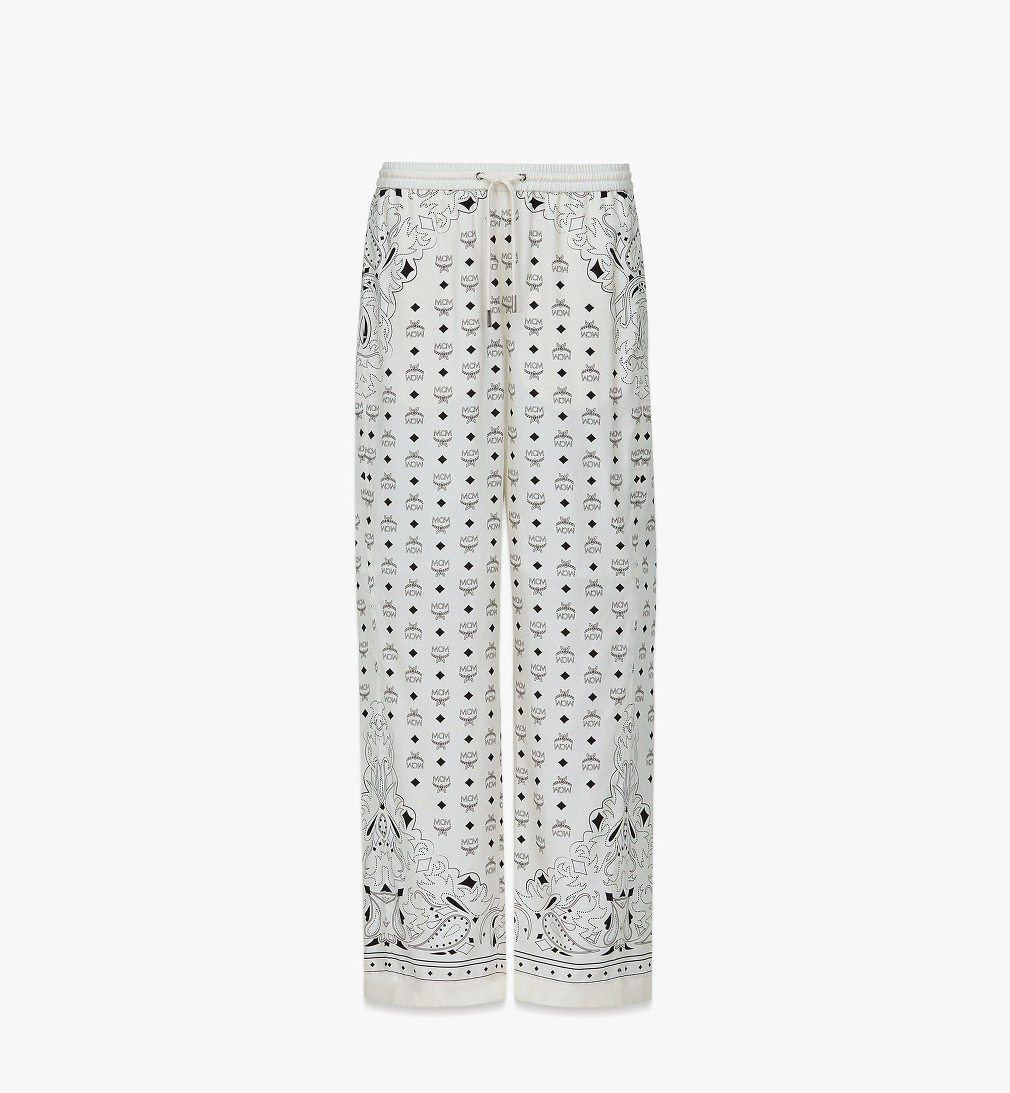 Medium Bandana Monogram Print Pants in ECOVERO™ White | MCM ®US