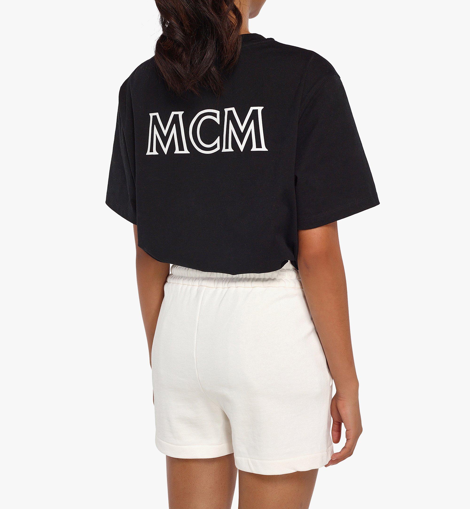 MCM Women’s MCM Essentials Logo Track Shorts in Organic Cotton White MFPDSBC01WG00L Alternate View 2