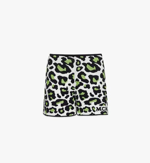 Shorts aus Jacquard-Strick mit Leopardenmuster