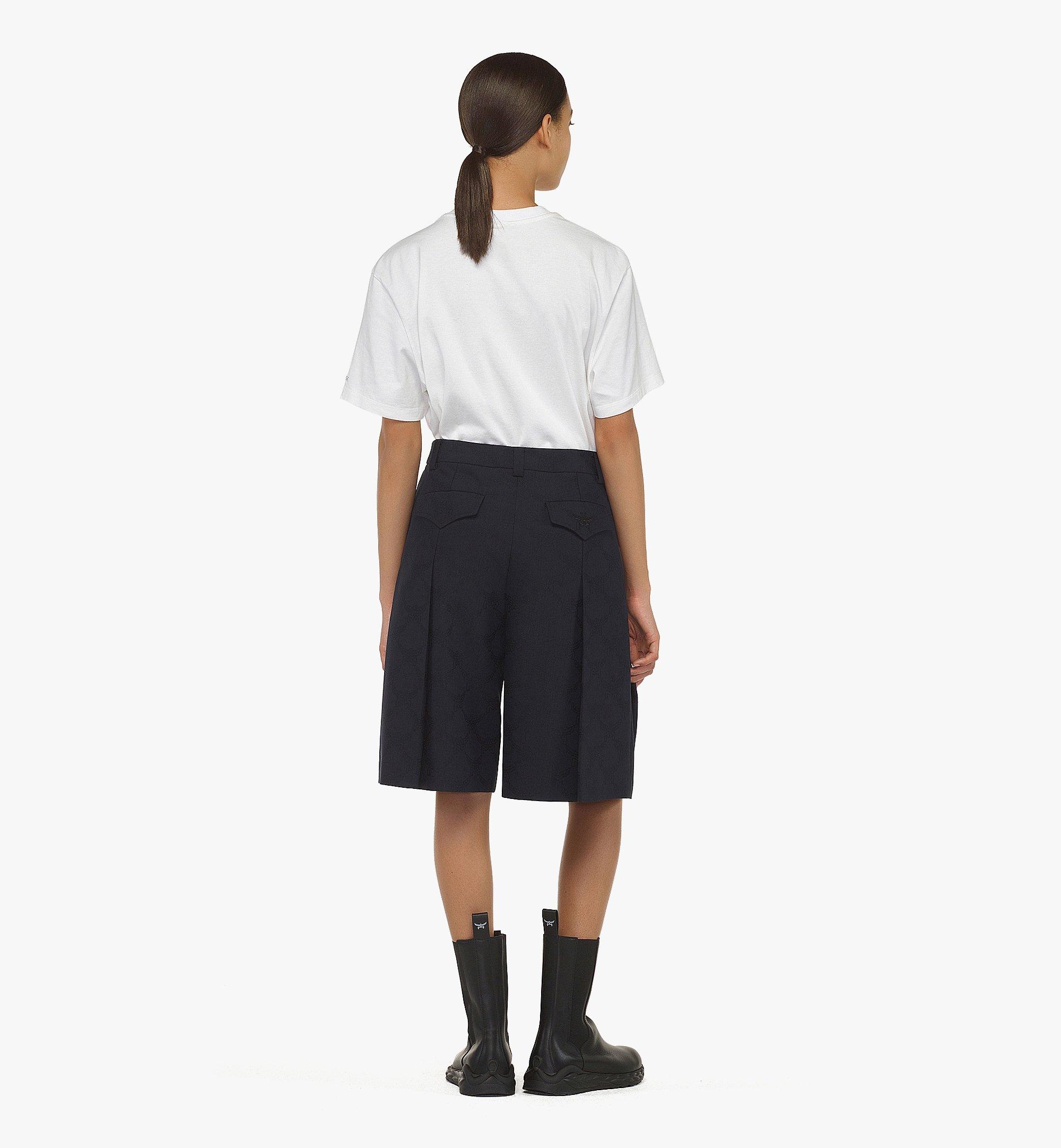 MCM Lauretos Wool Jacquard Shorts Blue MFPEAMM01VC040 Alternate View 3