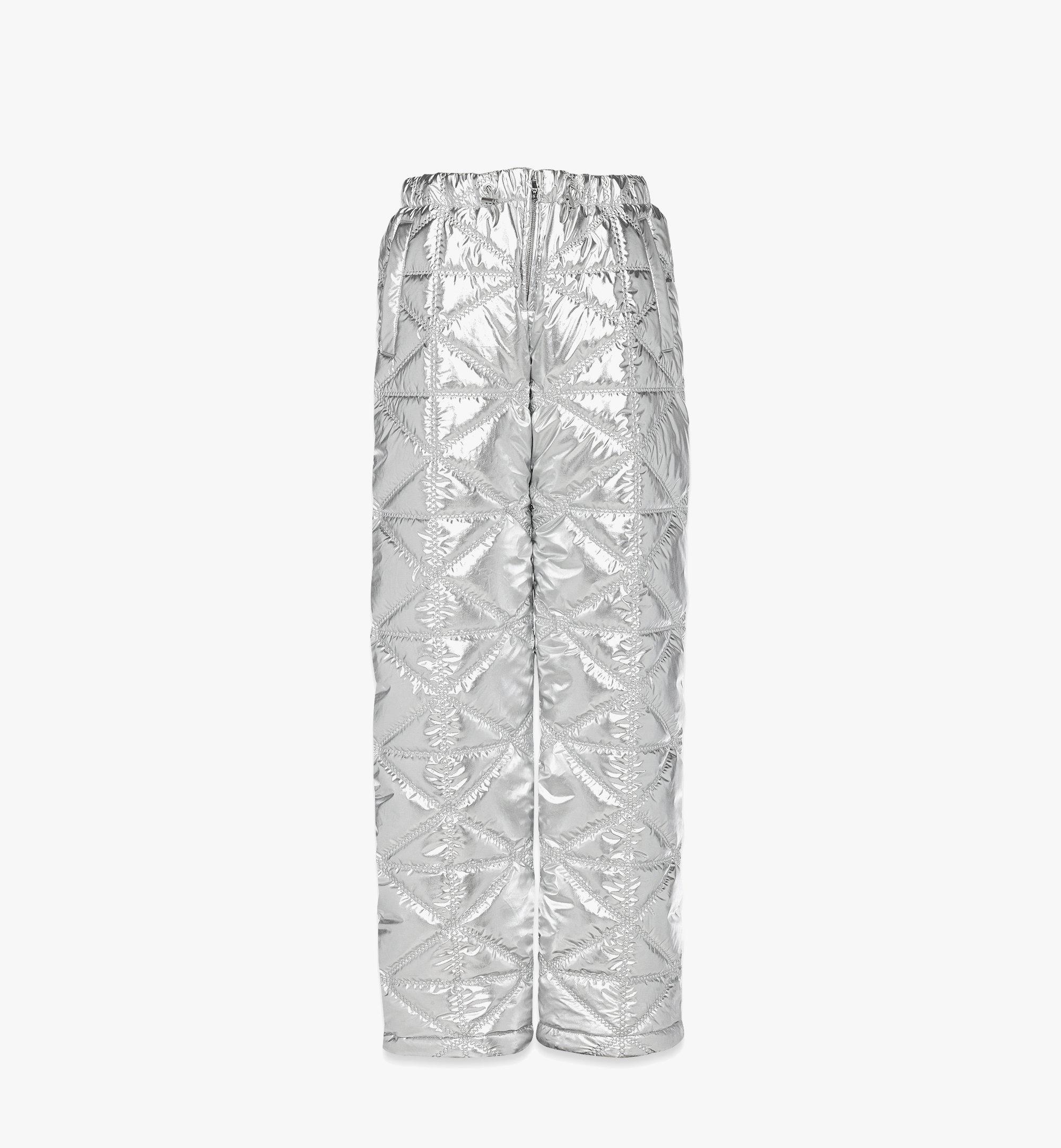 MCM Après-Ski Quilted Pants in Metallic Polyester Silver MFPEAMM04SV0XS Alternate View 1