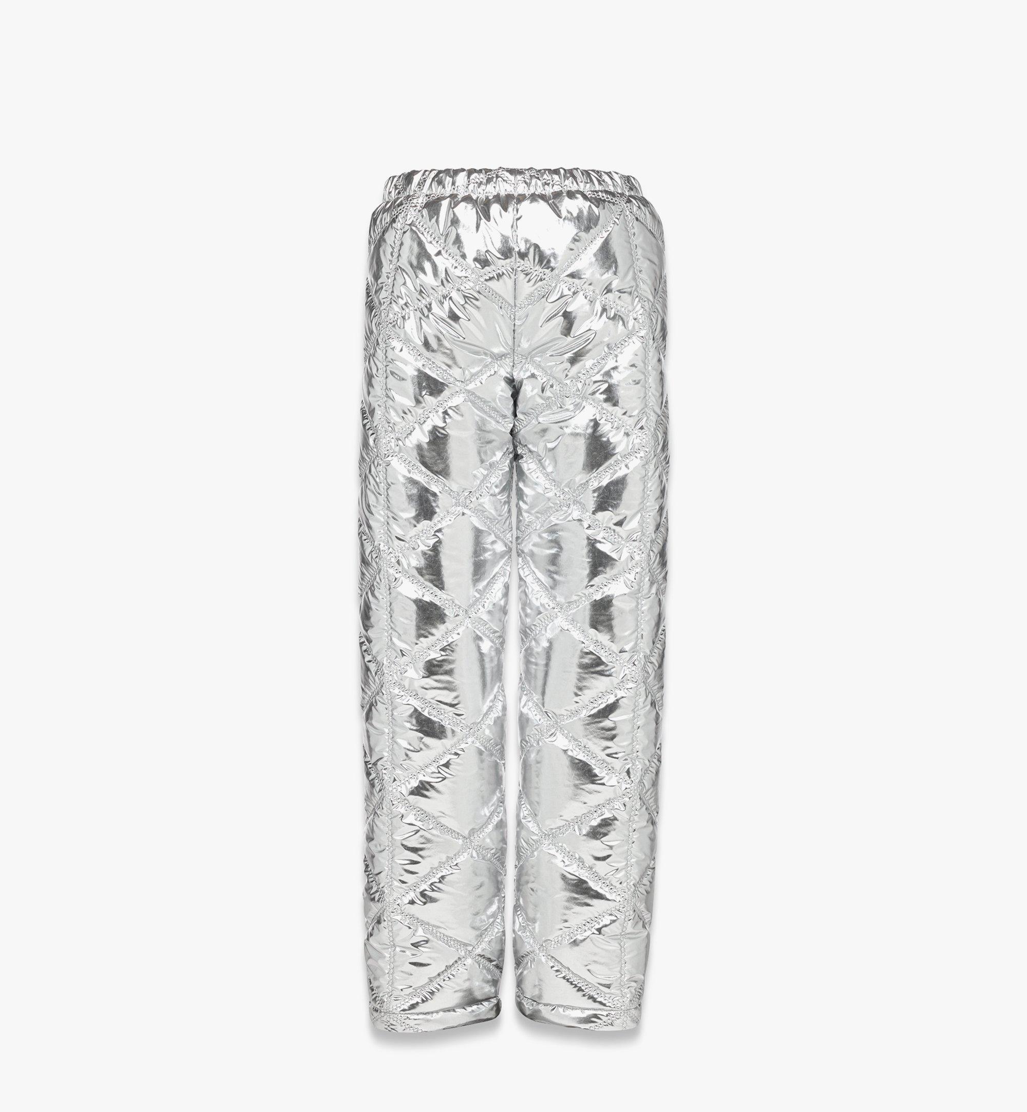 MCM Après-Ski Quilted Pants in Metallic Polyester Silver MFPEAMM04SV0XS Alternate View 1
