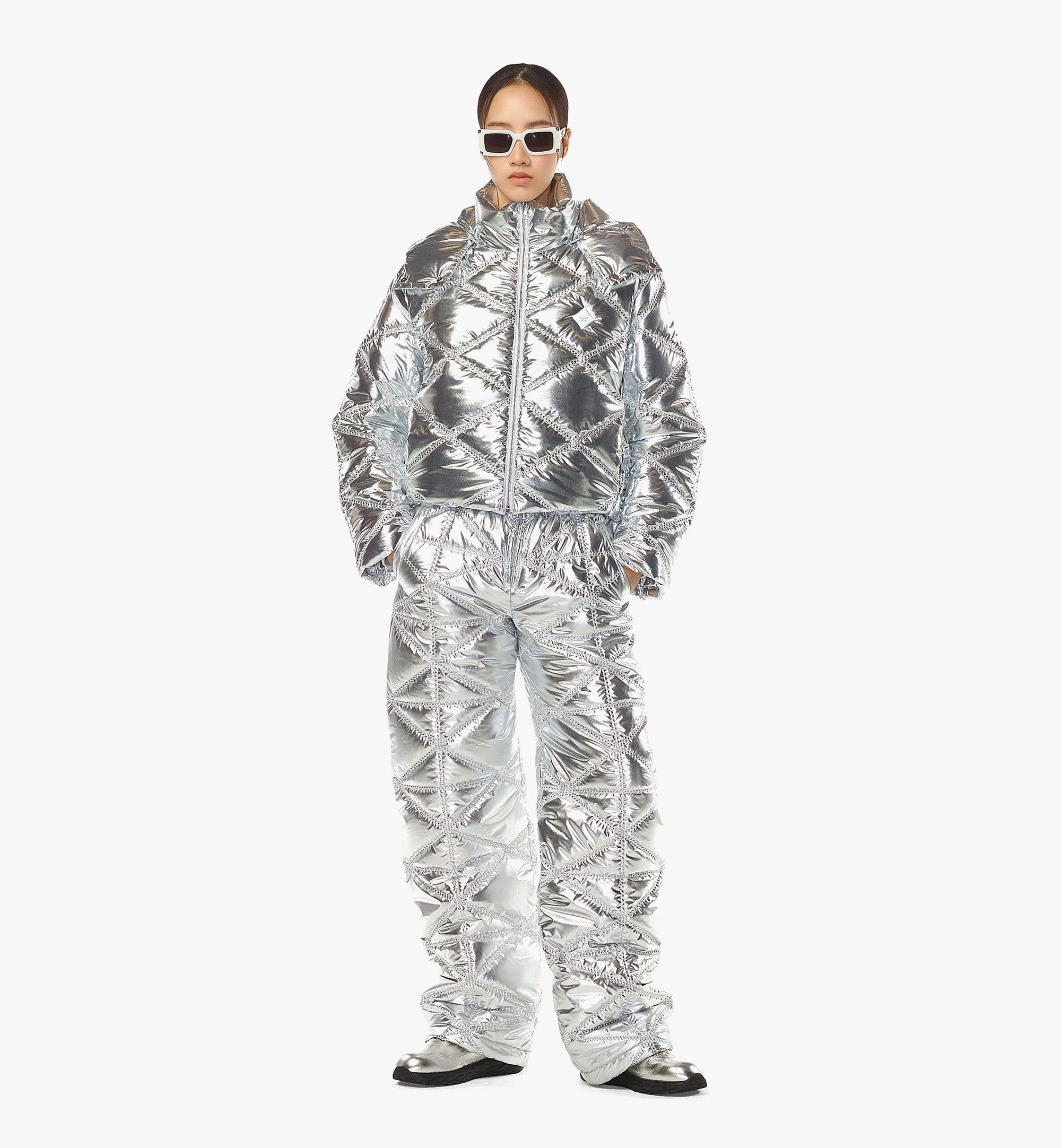 MCM Après-Ski Quilted Pants in Metallic Polyester Silver MFPEAMM04SV0XS Alternate View 2