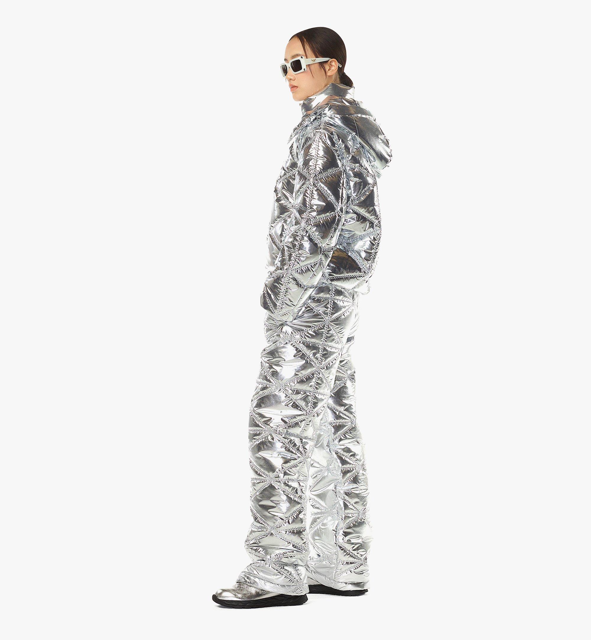 MCM Après-Ski Quilted Pants in Metallic Polyester Silver MFPEAMM04SV0XS Alternate View 2