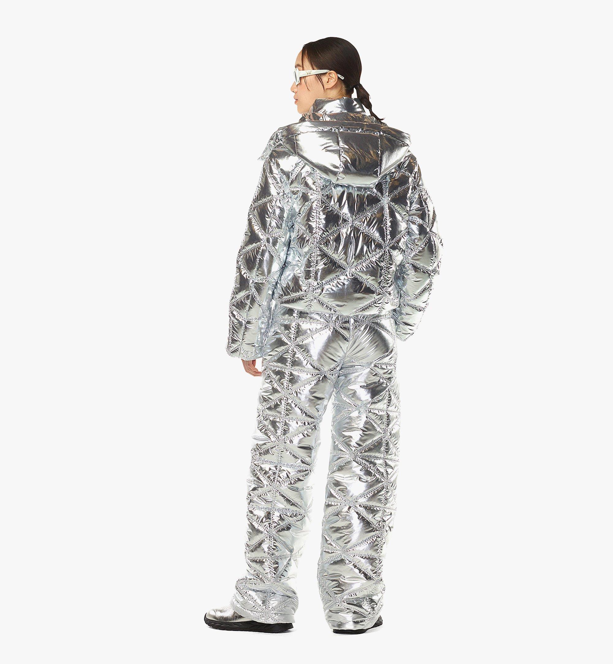 MCM Après-Ski Quilted Pants in Metallic Polyester Silver MFPEAMM04SV0XS Alternate View 3