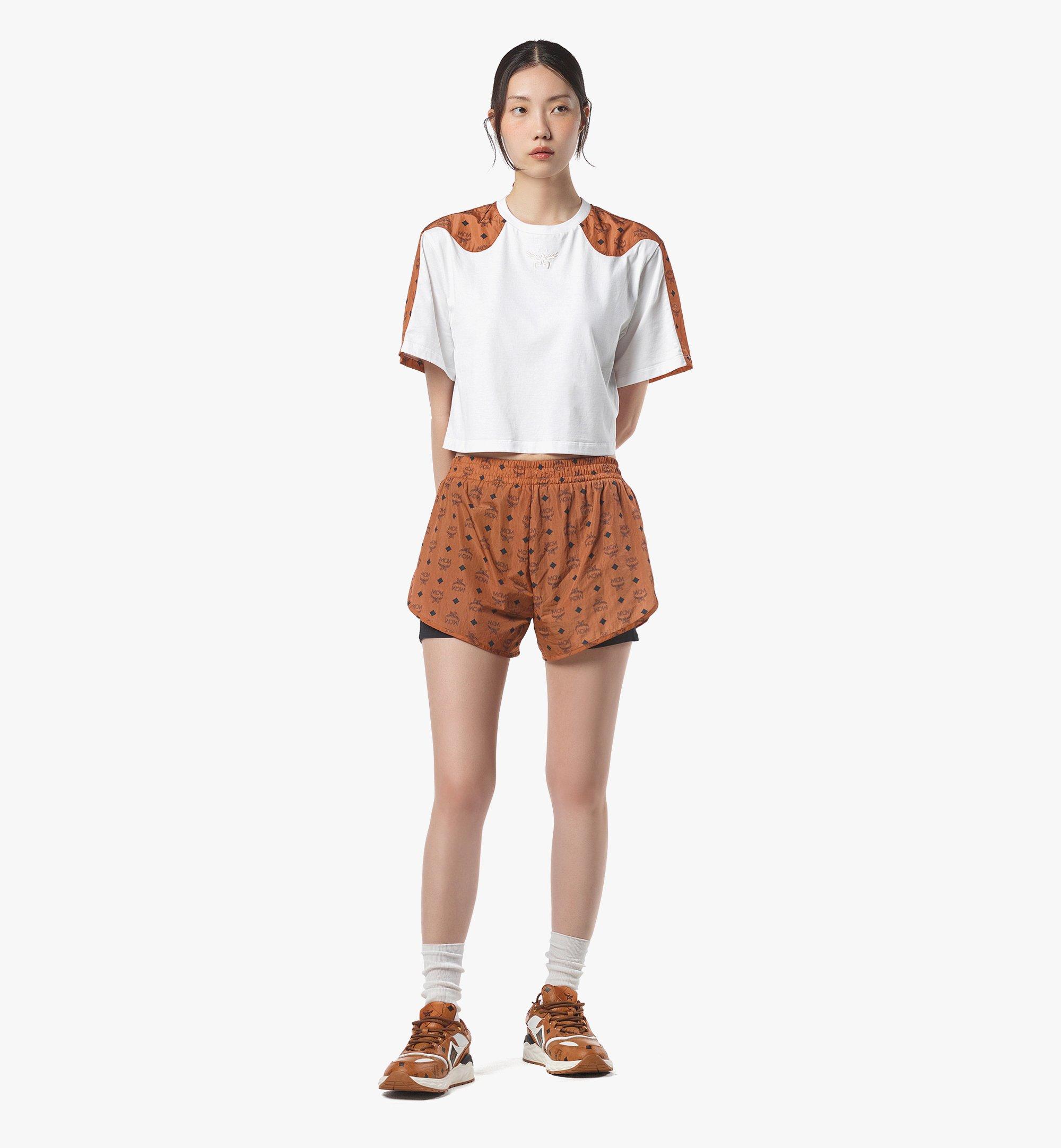 MCM Monogram Print Shorts in ECONYL® Cognac MFPFAMM01CO00S Alternate View 2