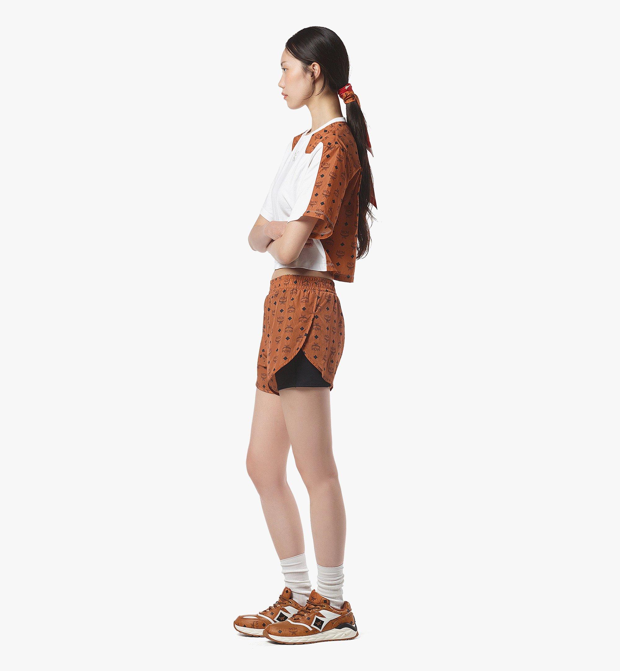 MCM Monogram Print Shorts in ECONYL® Cognac MFPFAMM01CO00S Alternate View 2