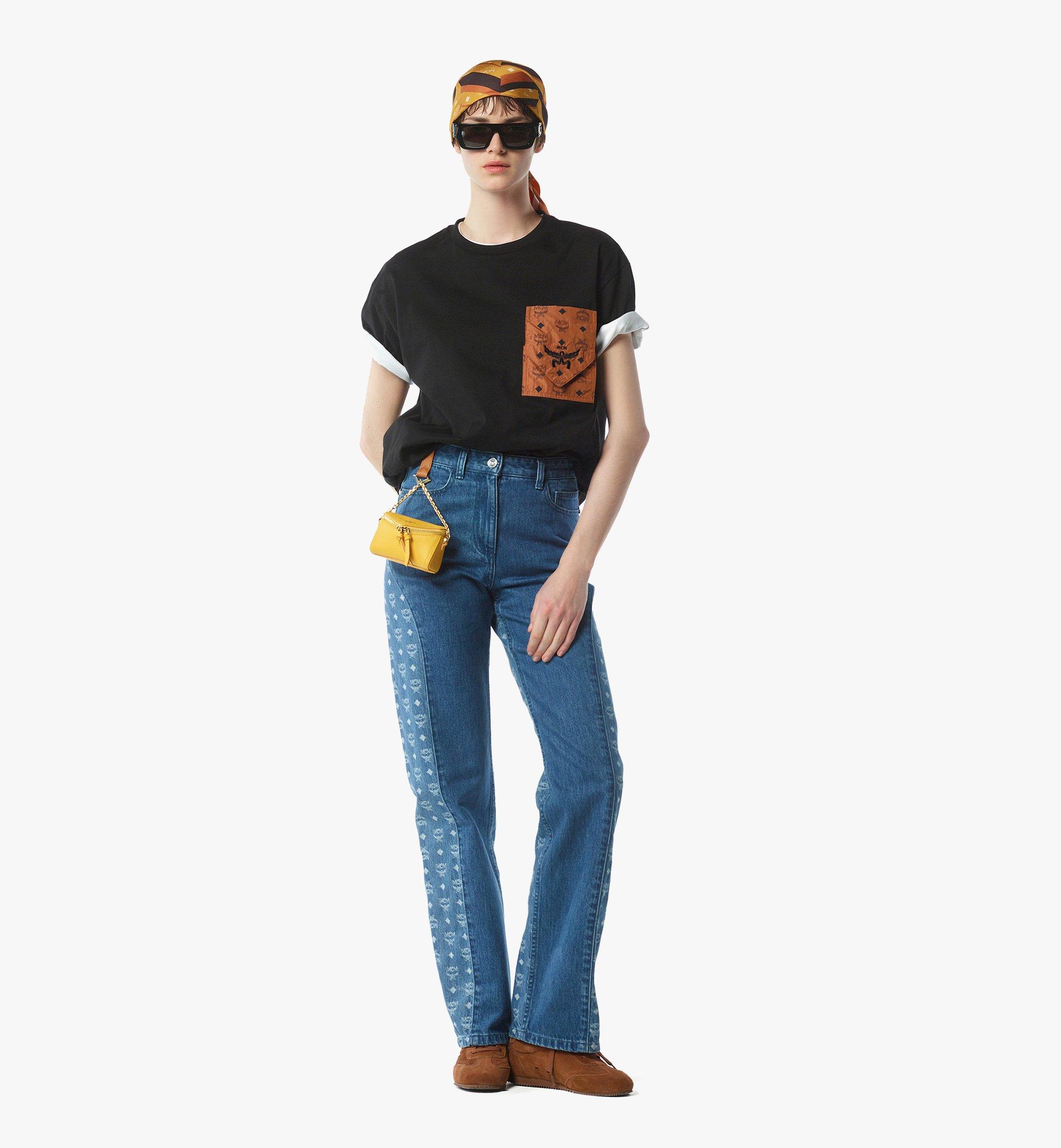 MCM Monogram Jeans in Denim Jacquard  MFPFAMM04HD040 Alternate View 2