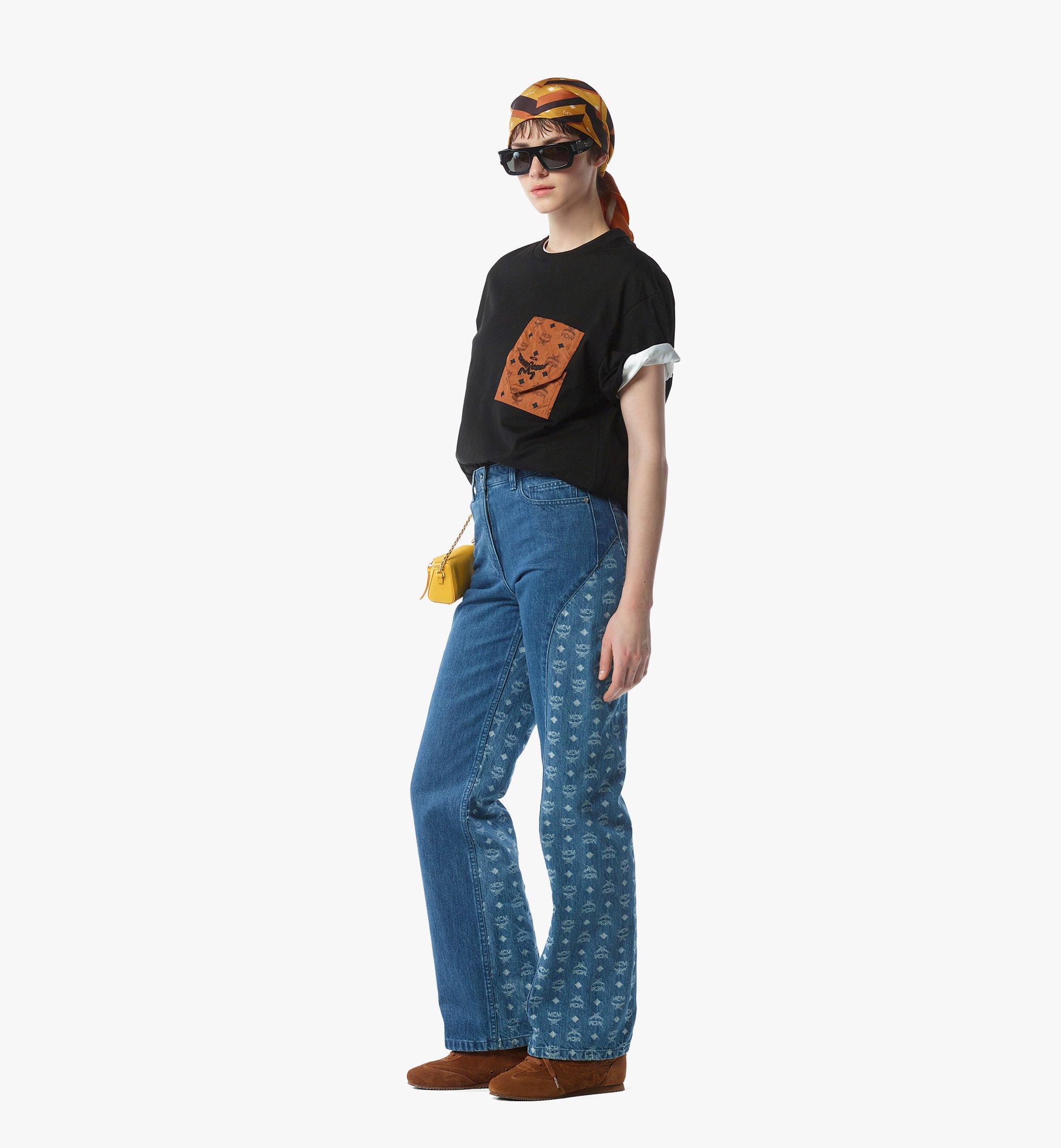 MCM Monogram Jeans in Denim Jacquard  MFPFAMM04HD040 Alternate View 2