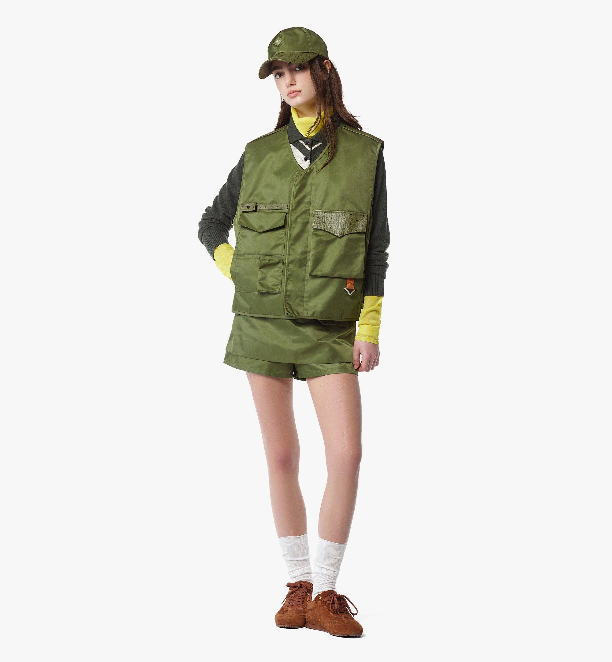 MCM ECONYL®尼龙及经典花纹印花皮革层叠裙裤 Green MFPFAMM05K800M 更多视角 2
