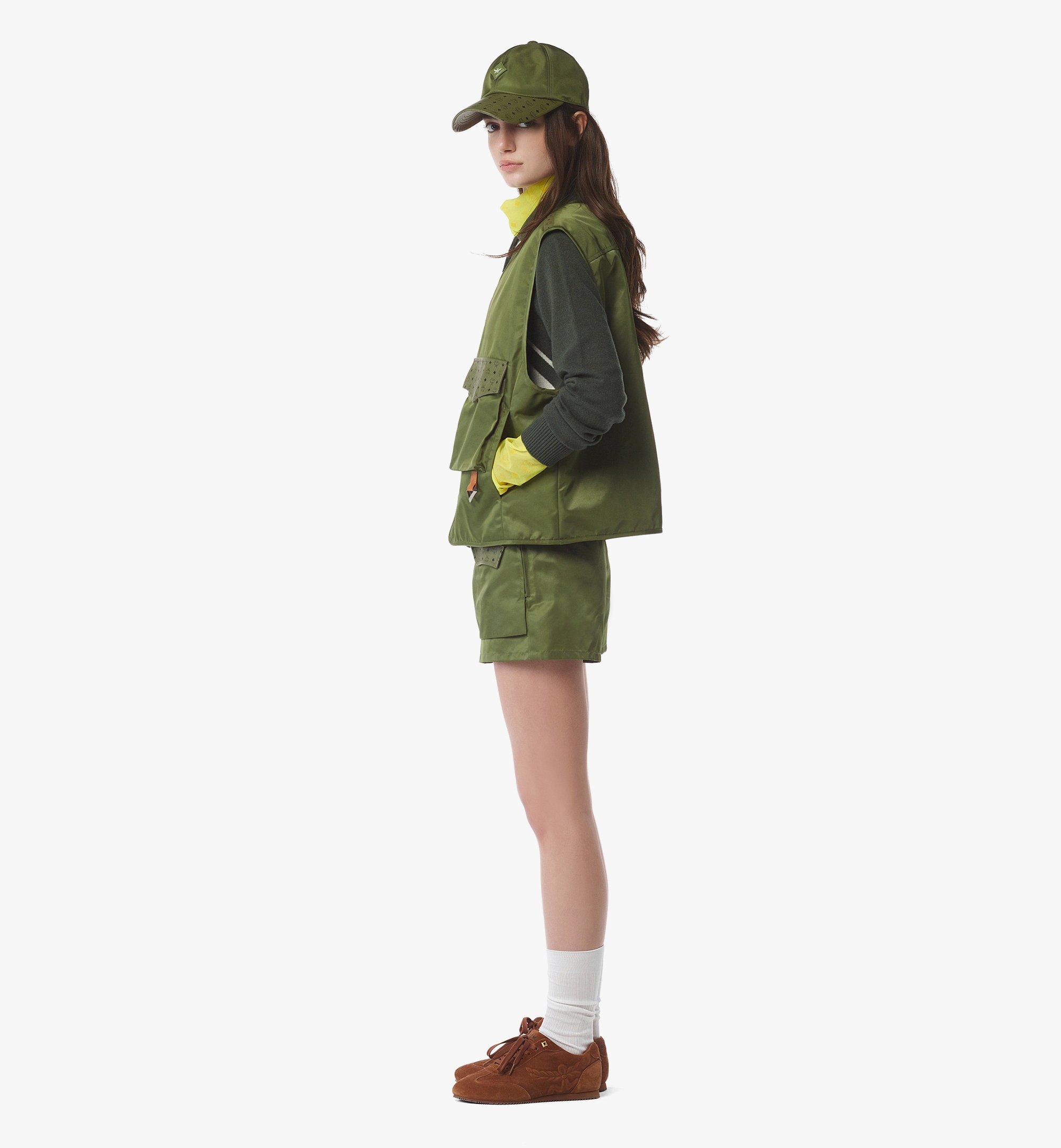 MCM ECONYL®尼龙及经典花纹印花皮革层叠裙裤 Green MFPFAMM05K800M 更多视角 2