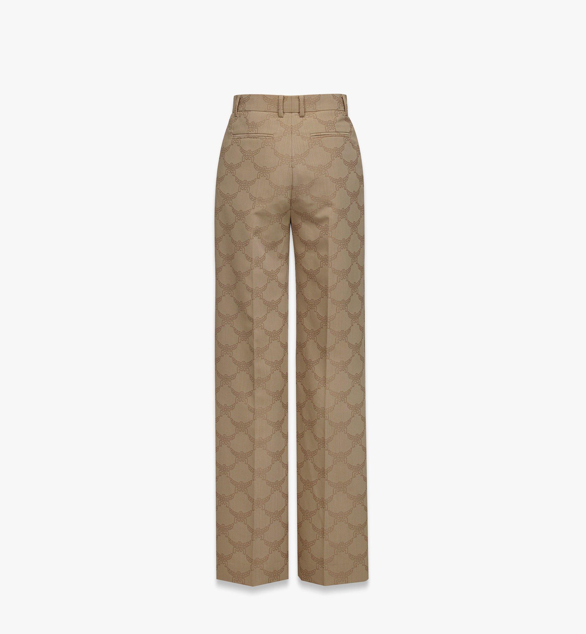 MCM Lauretos Wool Jacquard Pants Beige MFPFSMM01IG038 Alternate View 1