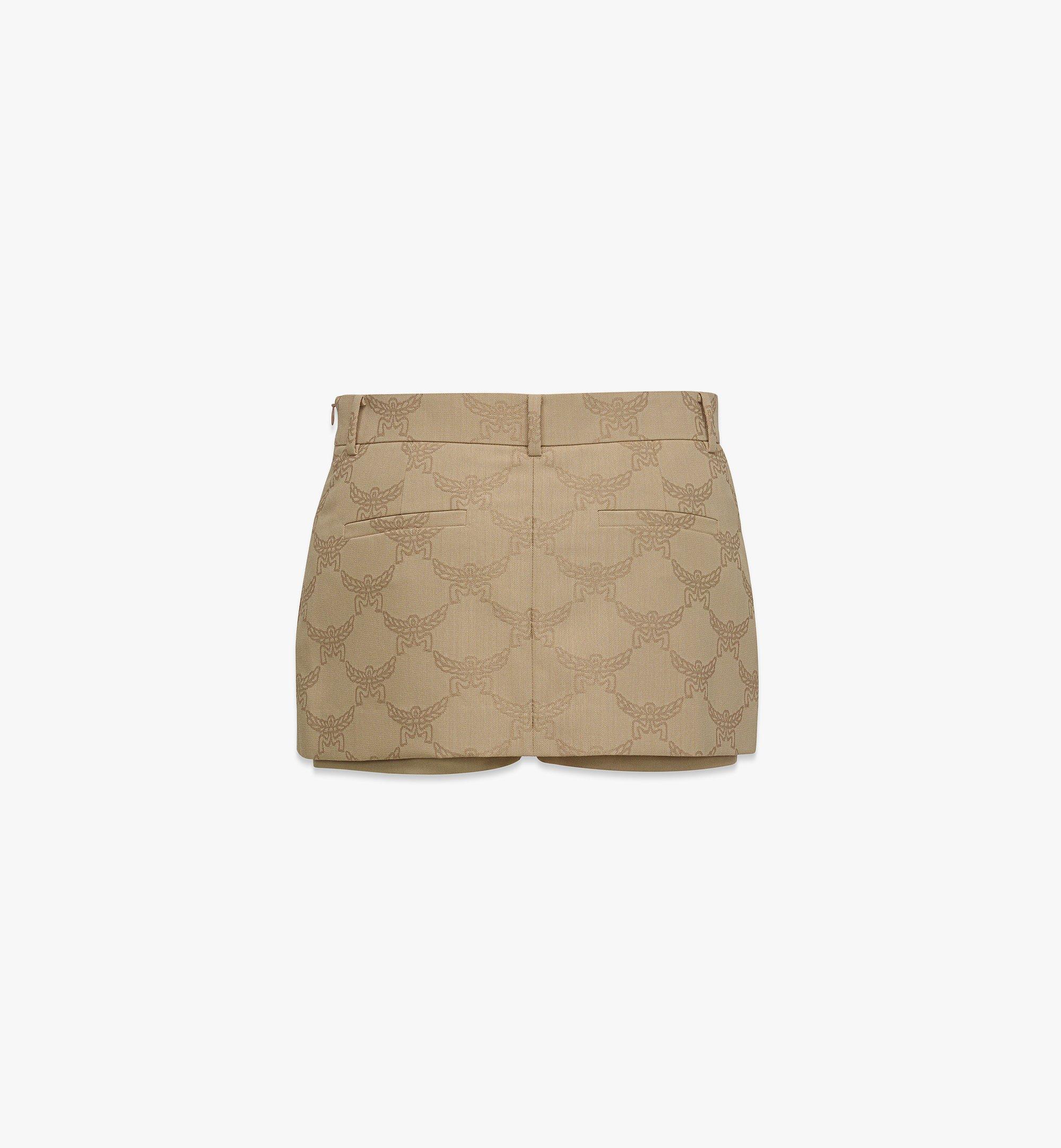 MCM Lauretos Wool Jacquard Shorts Beige MFPFSMM02IG038 Alternate View 1