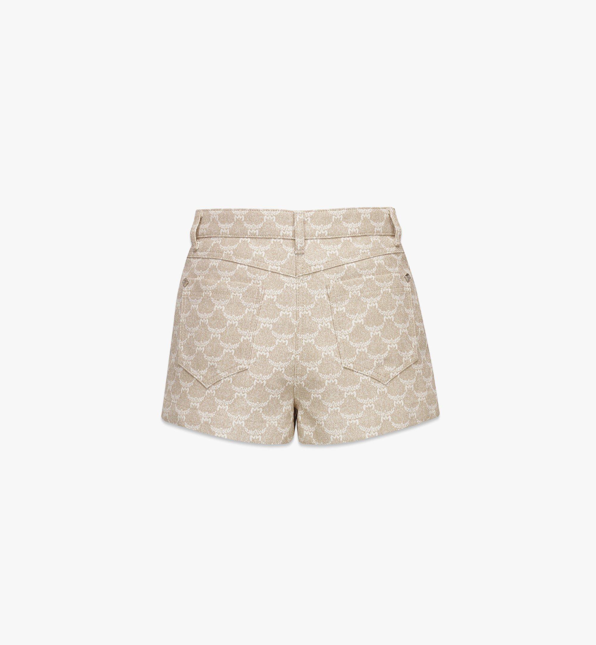 MCM Lauretos Denim Jacquard Shorts Beige MFPFSMM03I9038 Plus de photos 1