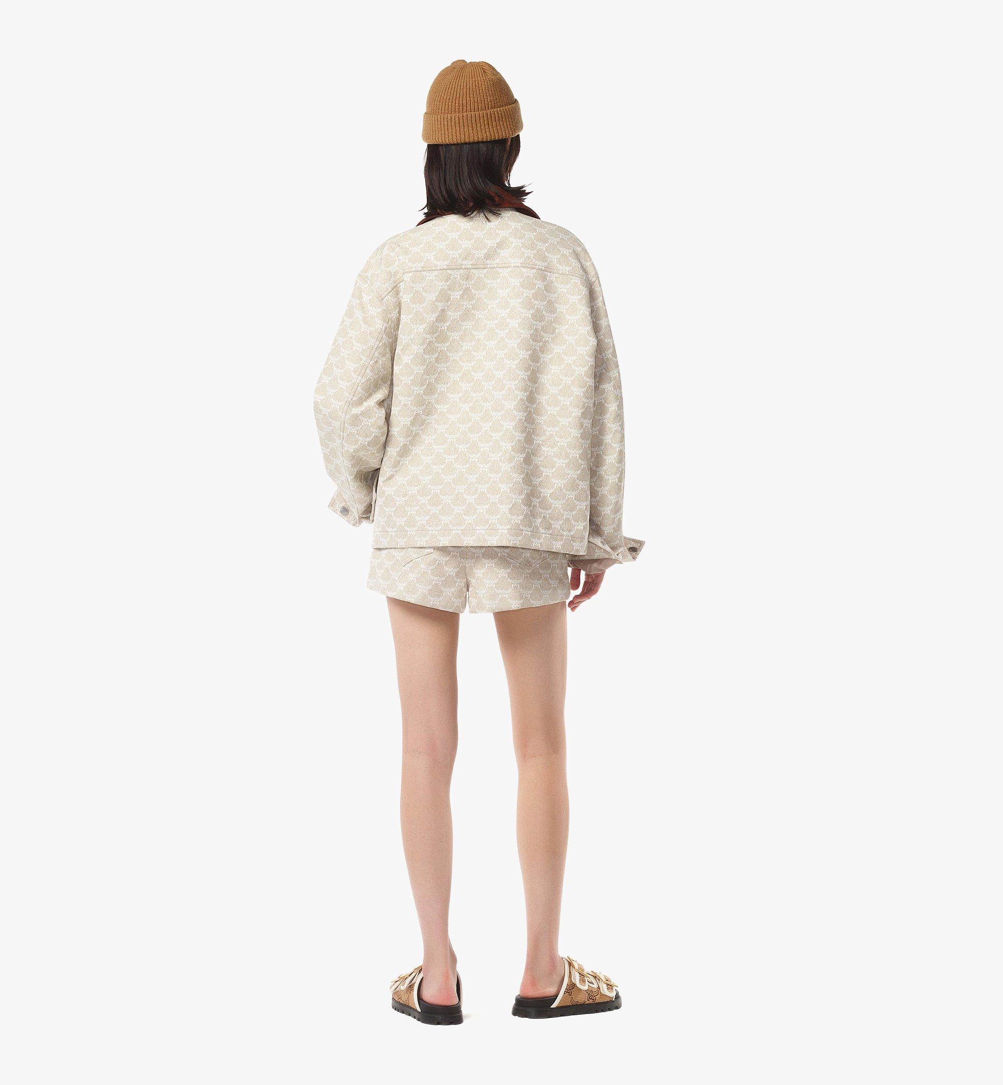 MCM Lauretos Denim Jacquard Shorts Beige MFPFSMM03I9038 Plus de photos 3