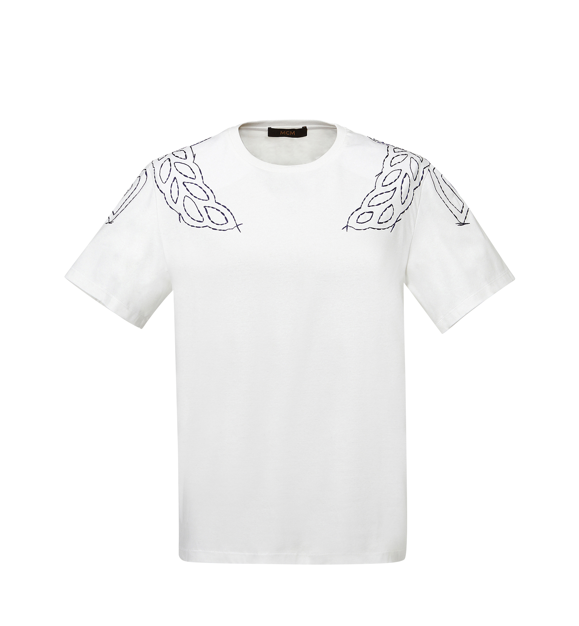 MCM Damen T-Shirt mit Lorbeer-Stickerei BEIGE MFT8SMM22WI00L Noch mehr sehen 1