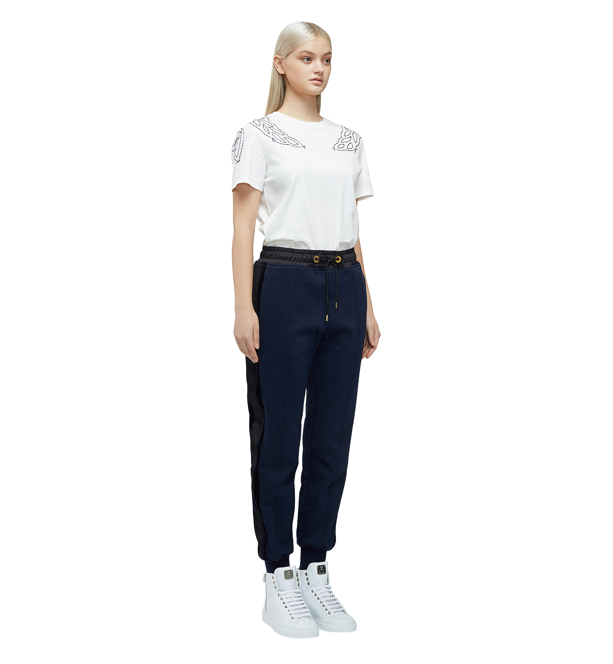 MCM Damen T-Shirt mit Lorbeer-Stickerei BEIGE MFT8SMM22WI00L Noch mehr sehen 3