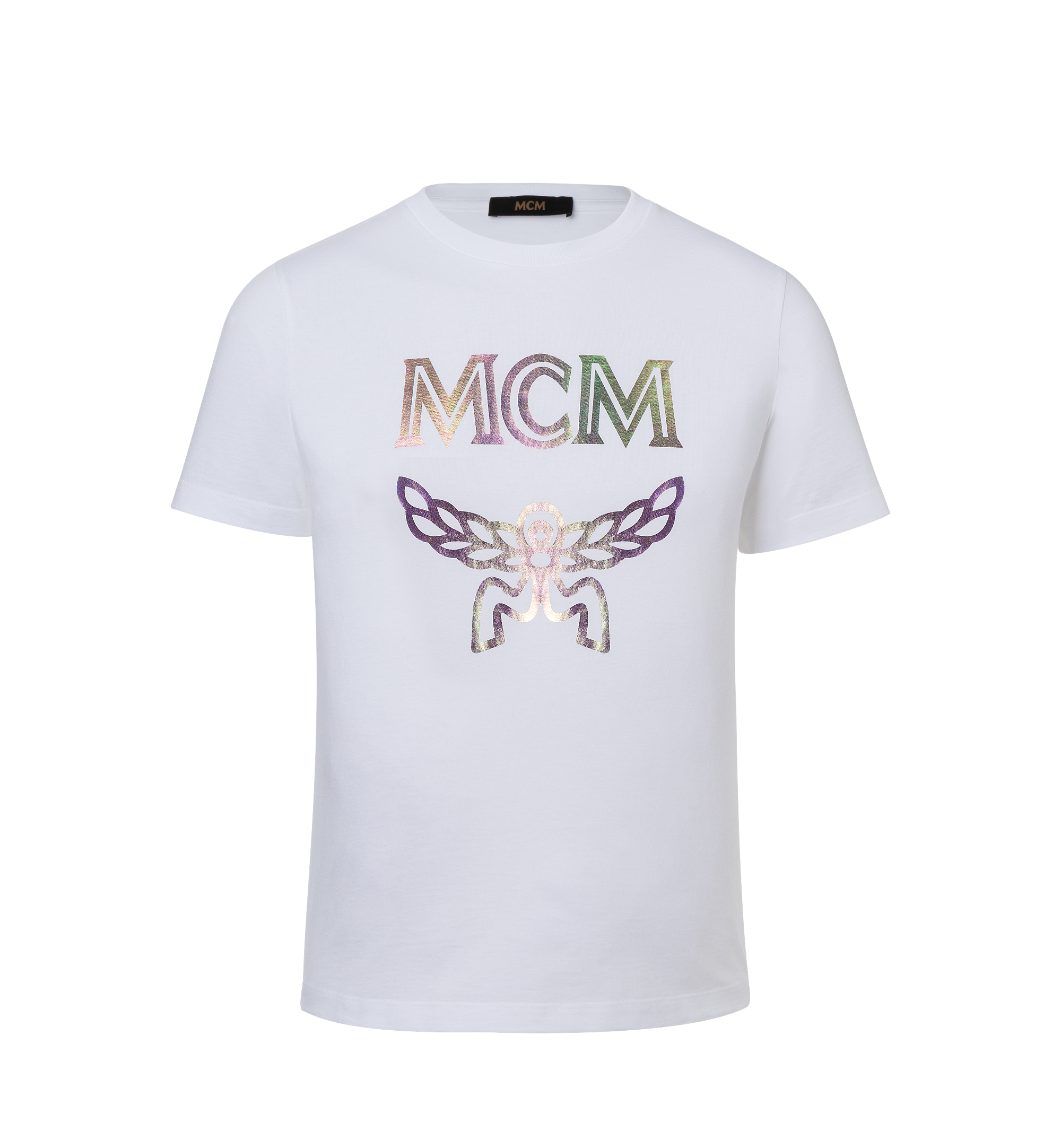 Small Women's Hologram Print Logo T-Shirt White | MCM