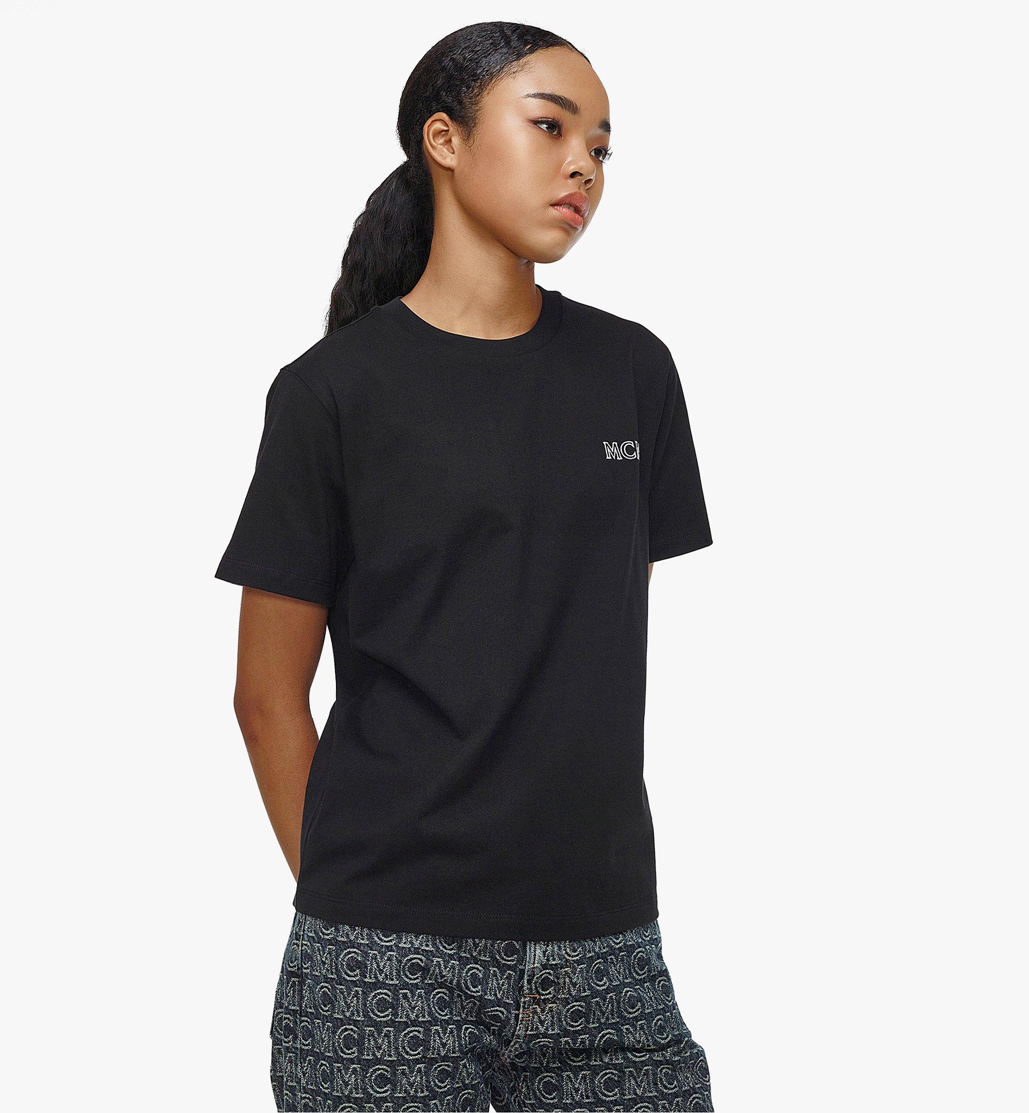 MCM 女士MCM Basics Logo棉T恤 Black MFTBABC01BK00S 更多视角 3
