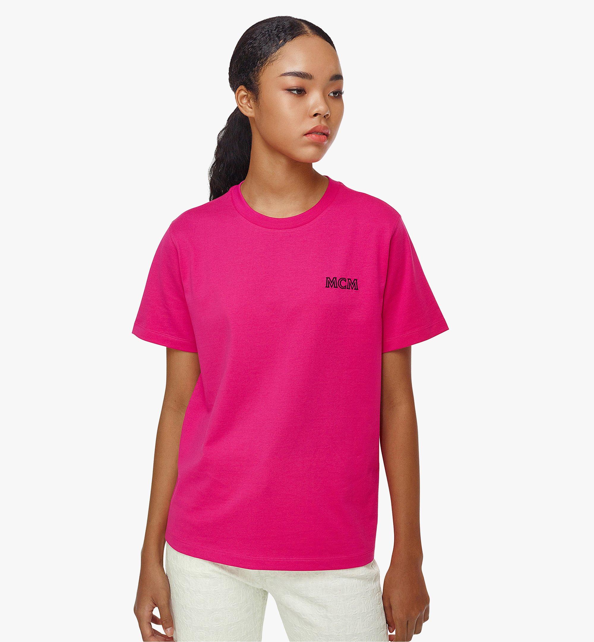 Small Women’s MCM Essentials Logo TShirt in Organic Cotton Pink MCM ®CN