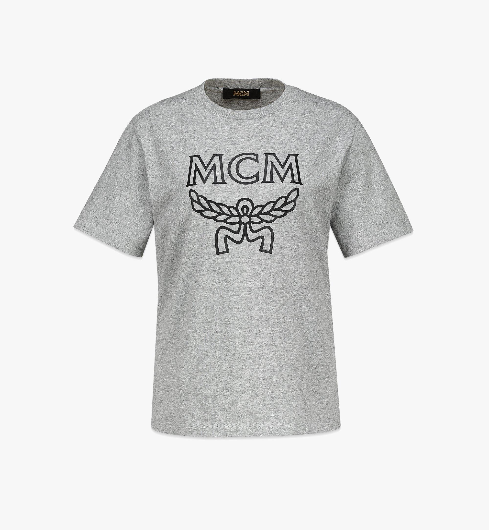 MCM Women’s Classic Logo T-Shirt in Organic Cotton Grey MFTBSMM11EH00M Alternate View 1