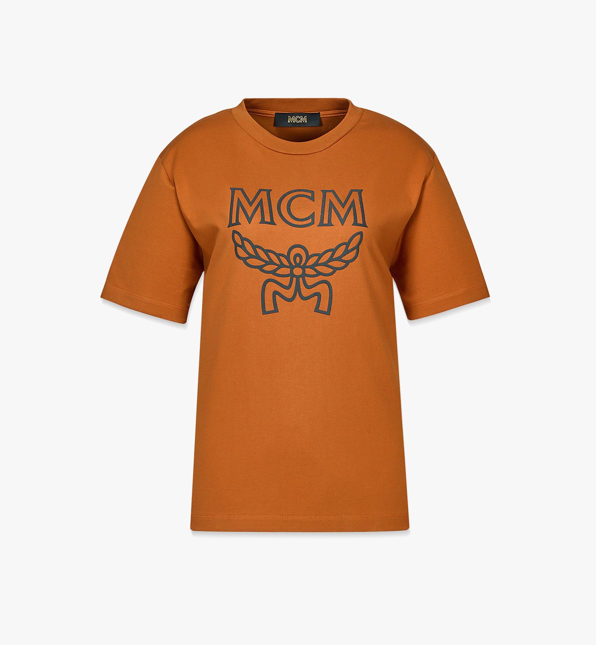 MCM Women’s Classic Logo T-Shirt in Organic Cotton Brown MFTBSMM11N400L Alternate View 1